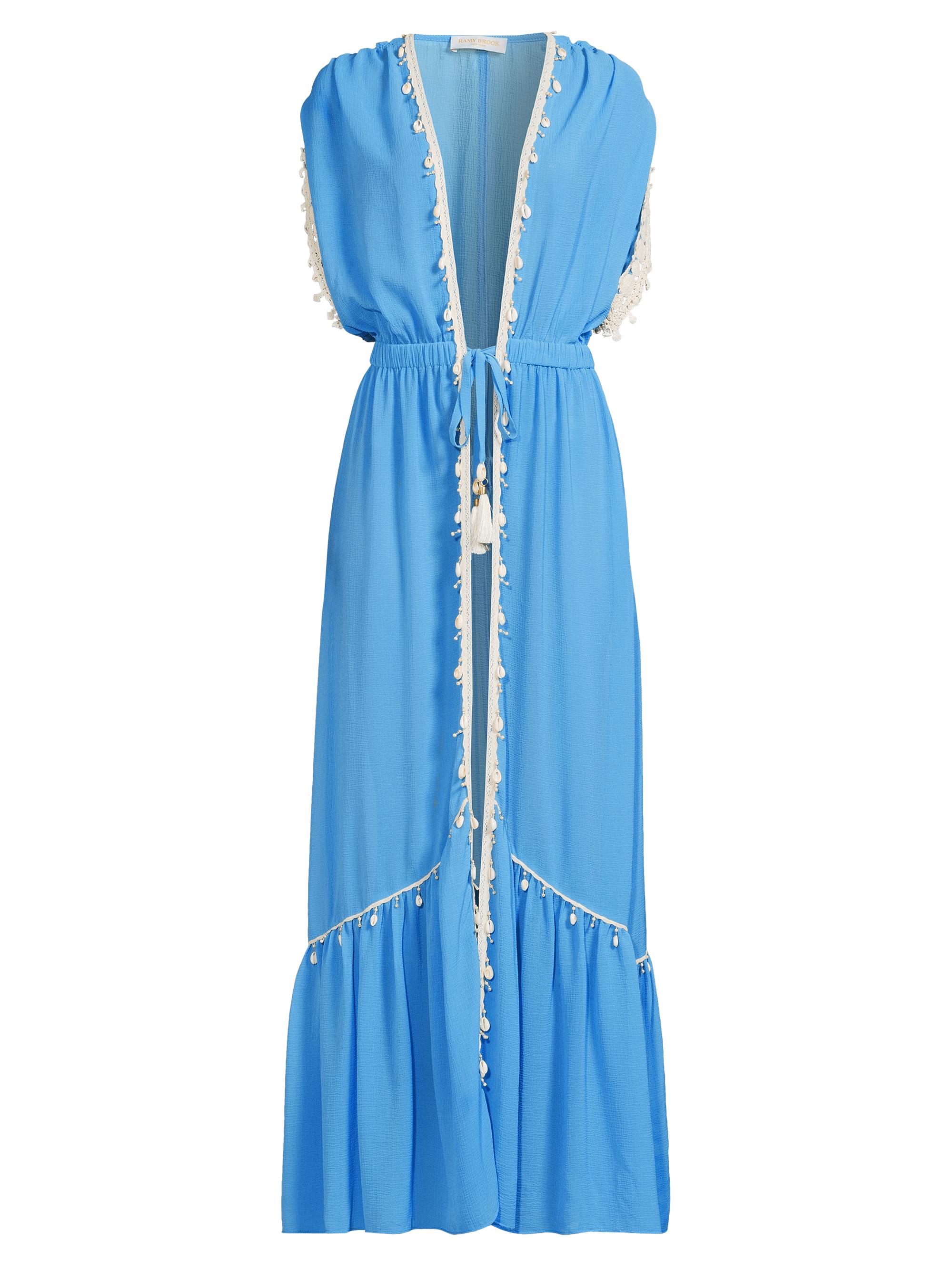 Ramy Brook Women's Nikolai Tasseled Open Caftan - Serene Blue