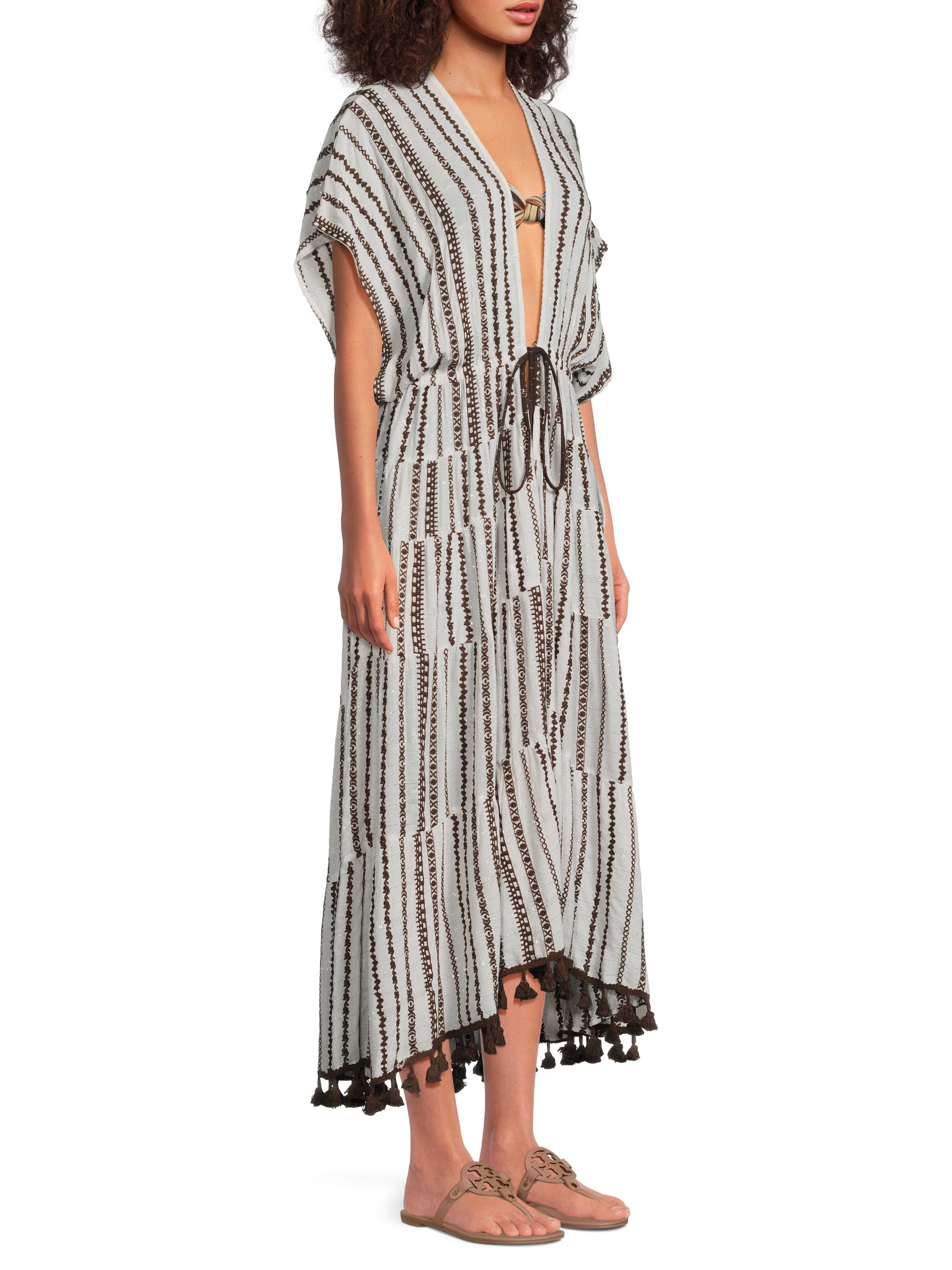 Ramy Brook Addaline Metallic Striped Caftan | Saks Fifth Avenue