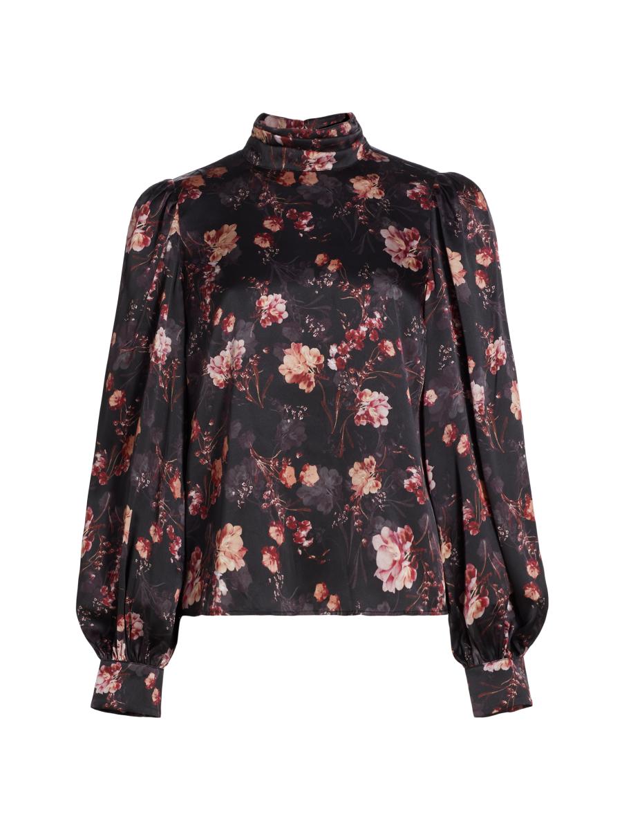 Nysa Midnight Sequins Cotton Silk Blouse