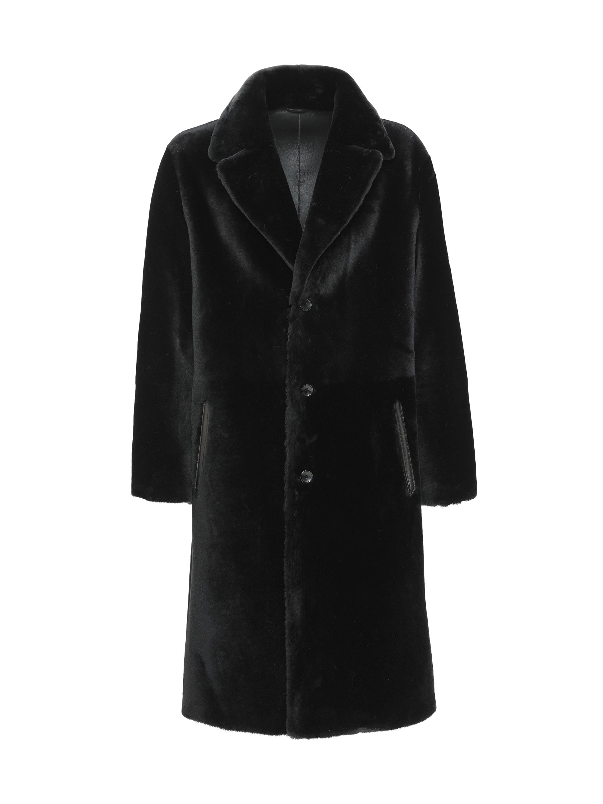 Gorski Men's Reversible Merino Shearling Lamb Coat - Black