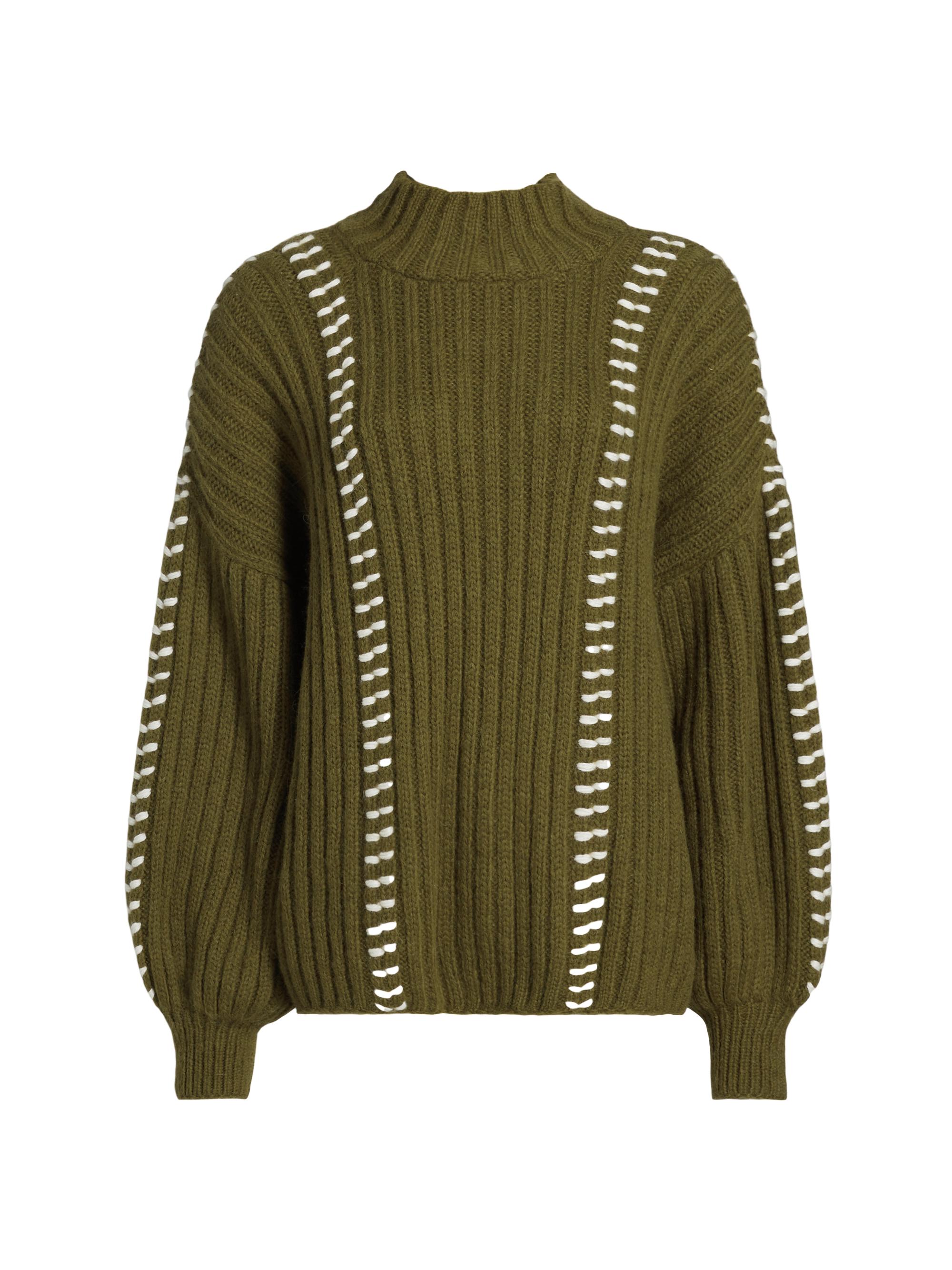 Escvdo Women's Mayu Alpaca & Wool Oversized Sweater - Olive