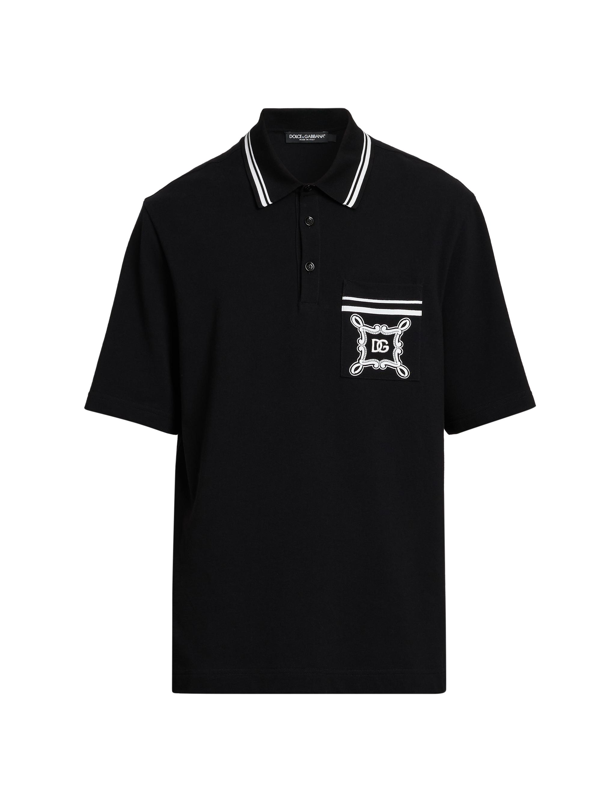 Dolce & Gabbana Men's Logo Embroidered Polo Shirt - Nero