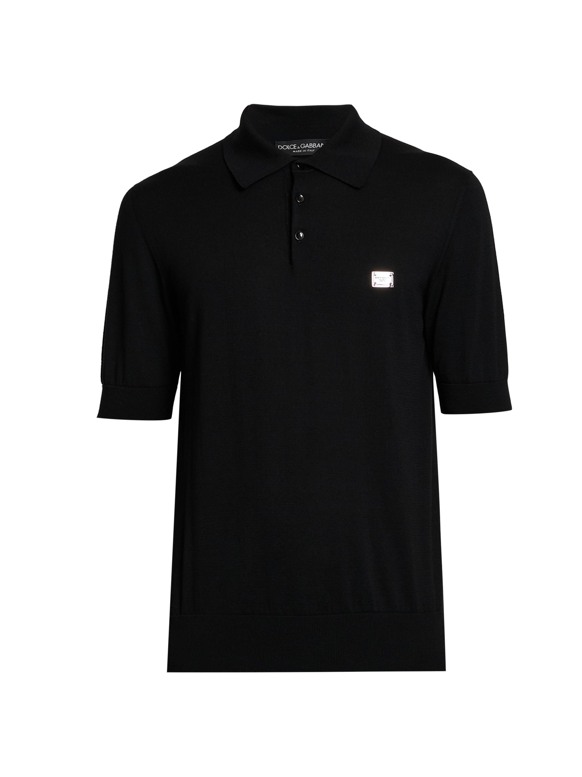 Dolce & Gabbana Men's Cotton Knit Polo Shirt - Nero