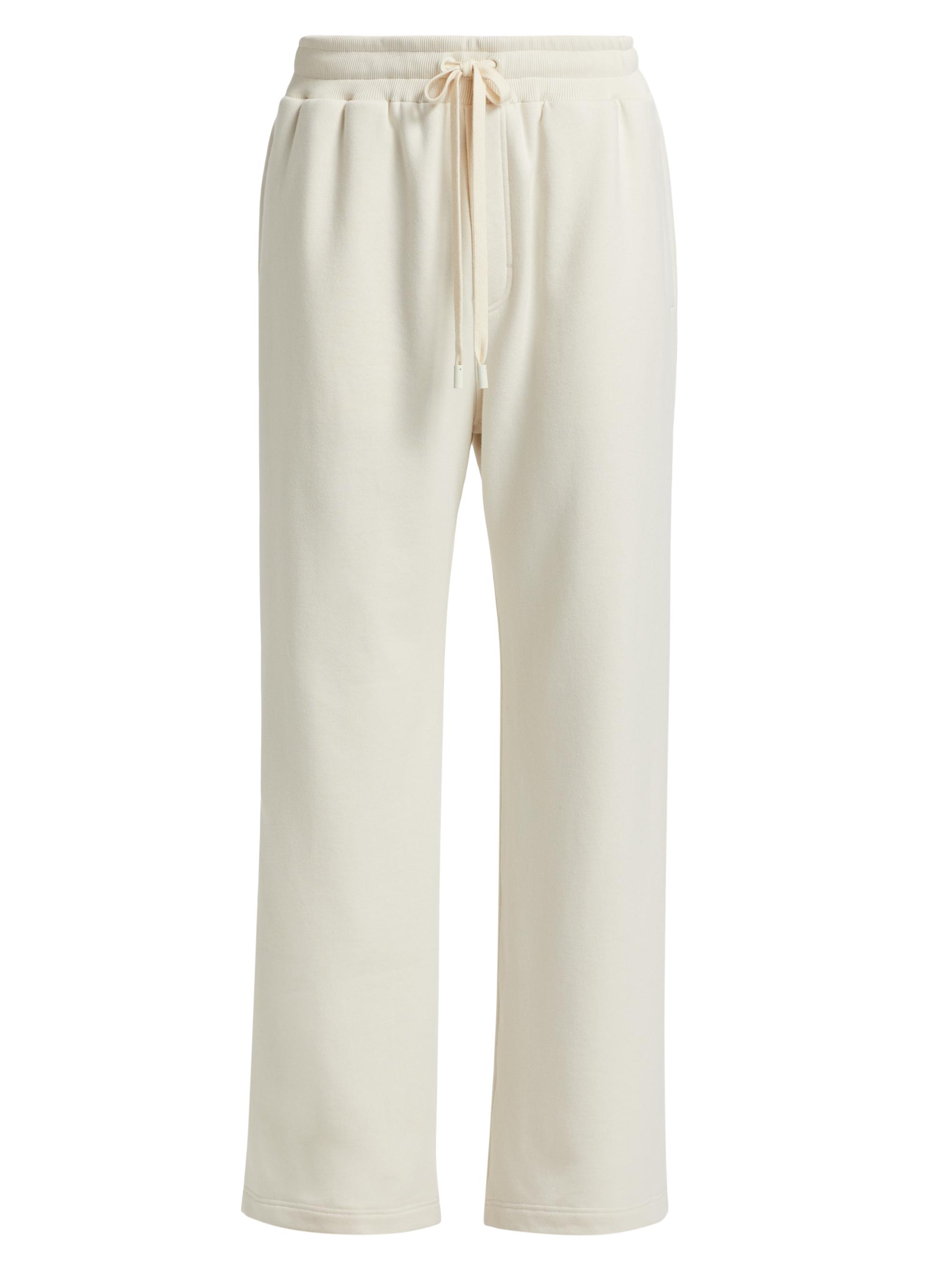 Dolce & Gabbana Men's Printed Logo Cotton Straight-Leg Sweatpants - Panna