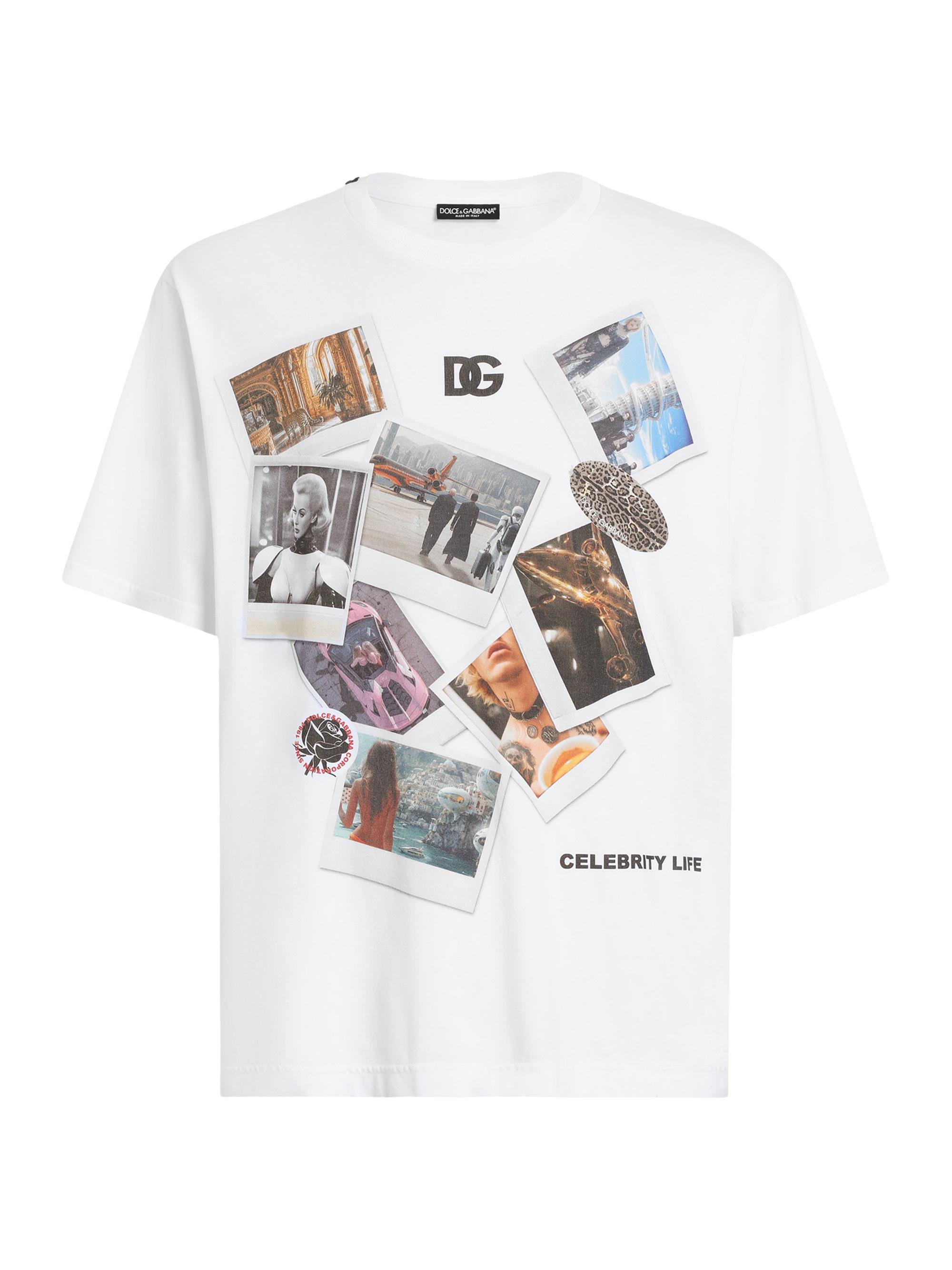 Dolce & Gabbana Men's Stampa Cotton Crewneck T-Shirt - Bianco Ottico