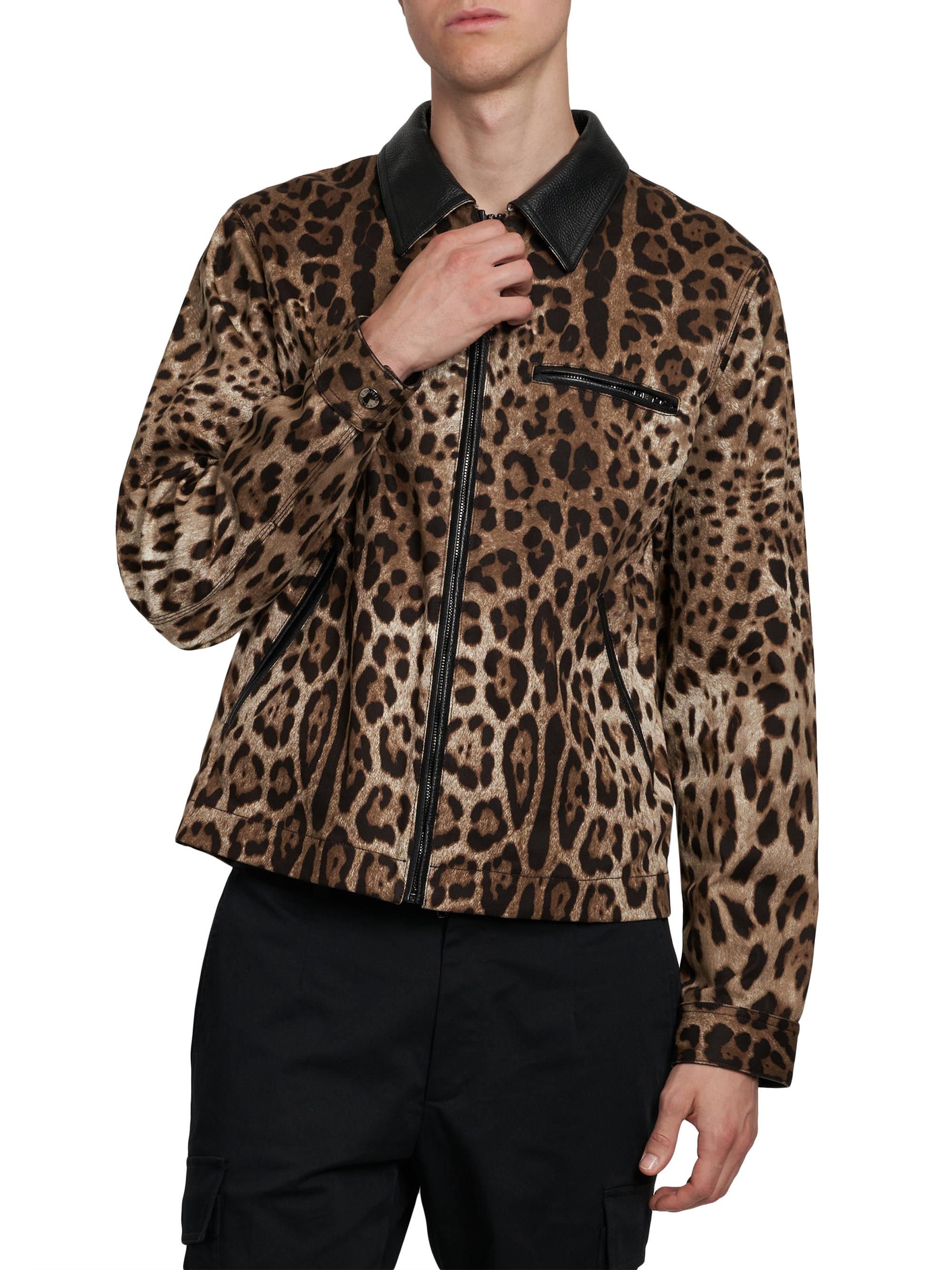 Dolce & Gabbana | 42J75Z891BF | Brown | Men's Leather-Trimmed