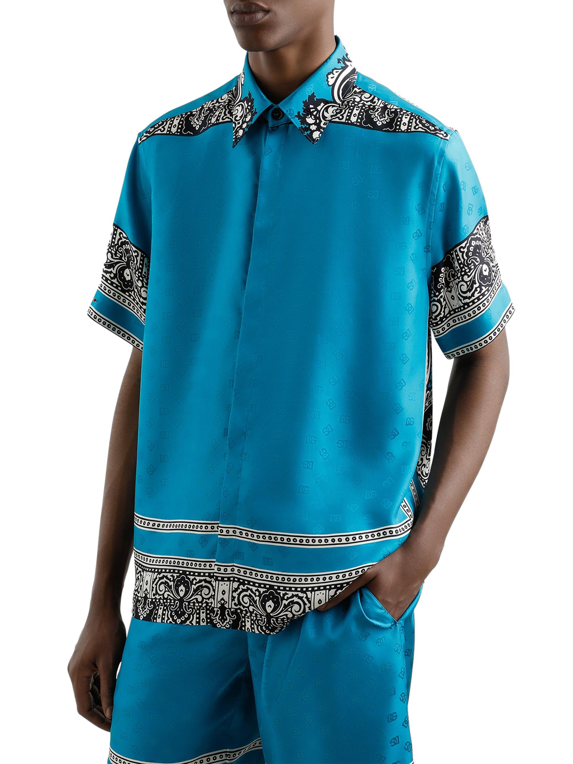 Dolce&Gabbana Logo Bandana Silk Shirt | Saks Fifth Avenue