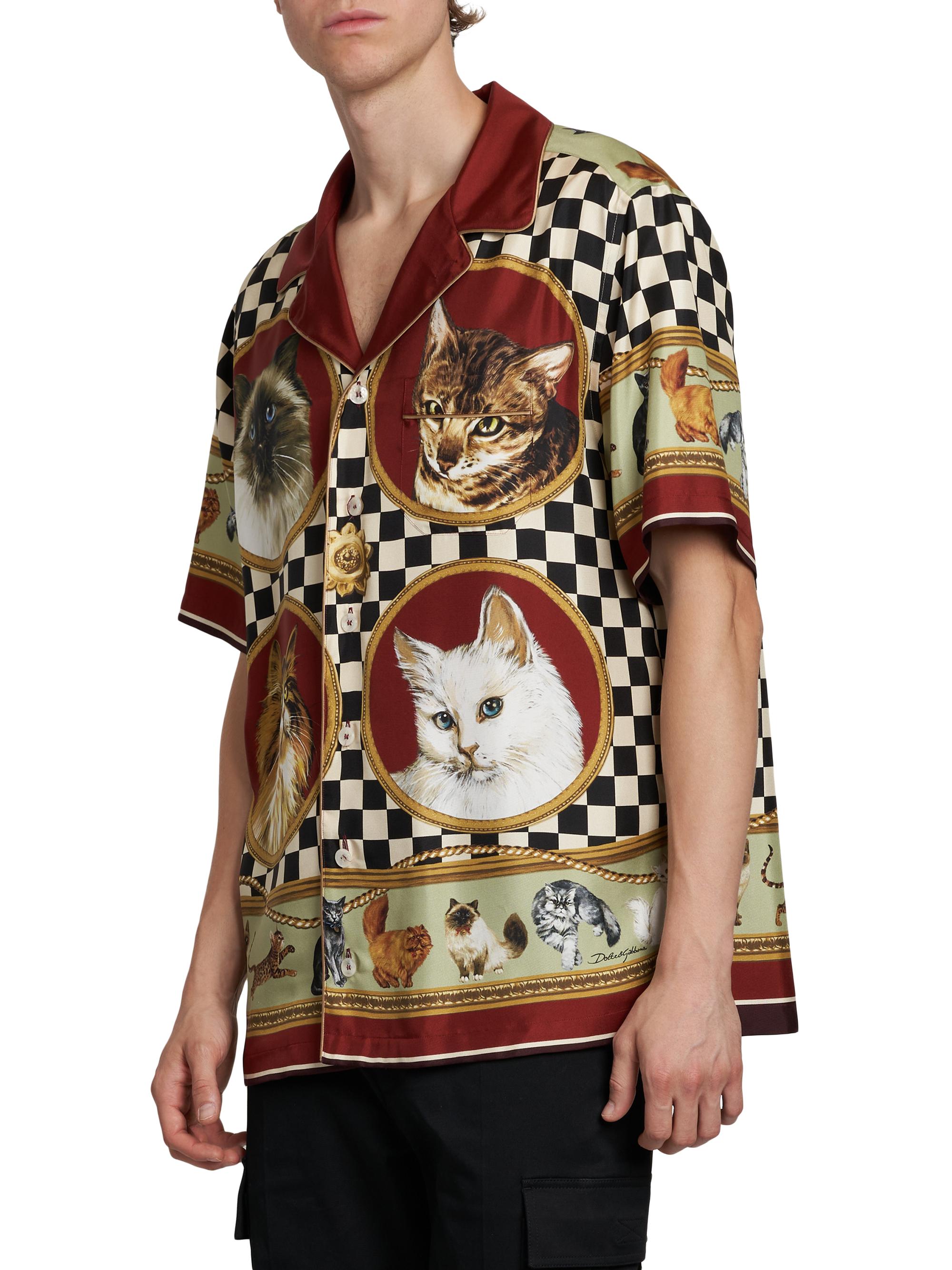Dolce&Gabbana Cat Silk Twill Shirt | Saks Fifth Avenue