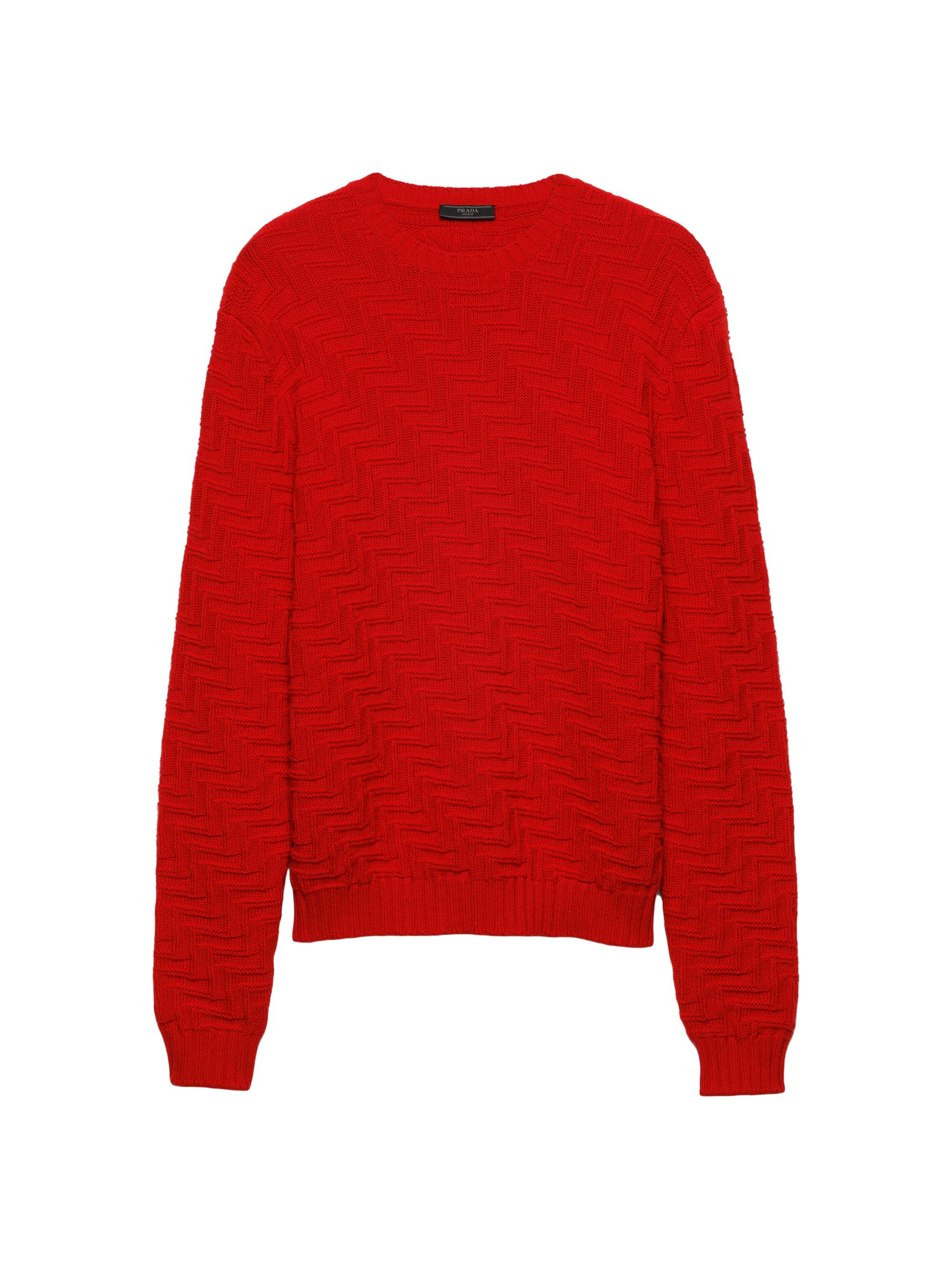 Prada Men's Wool and Cashmere Crew-Neck Sweater - Red