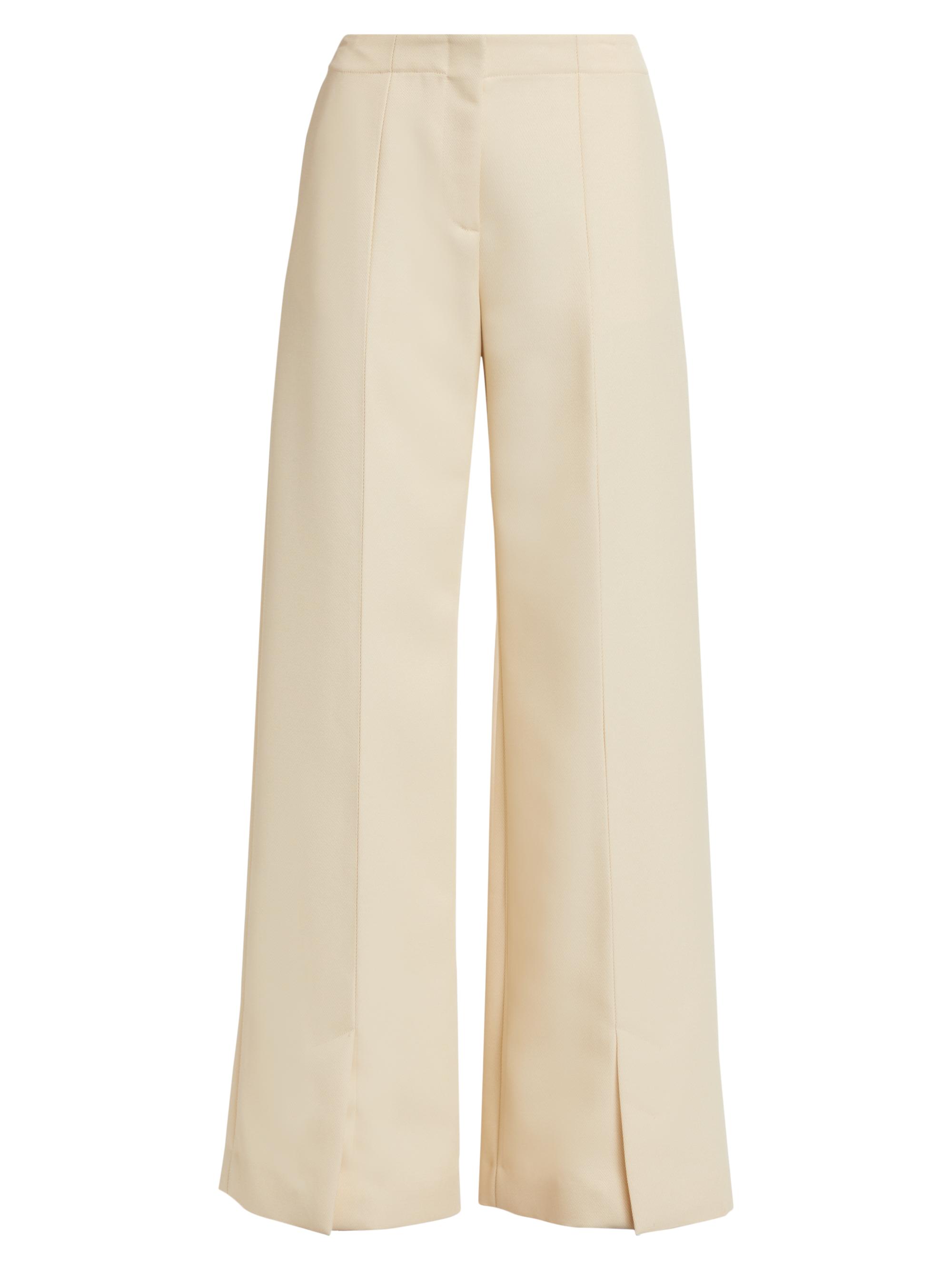 Rosetta Getty Women's Wool Twill Split-Hem Straight-Leg Pants - Canary