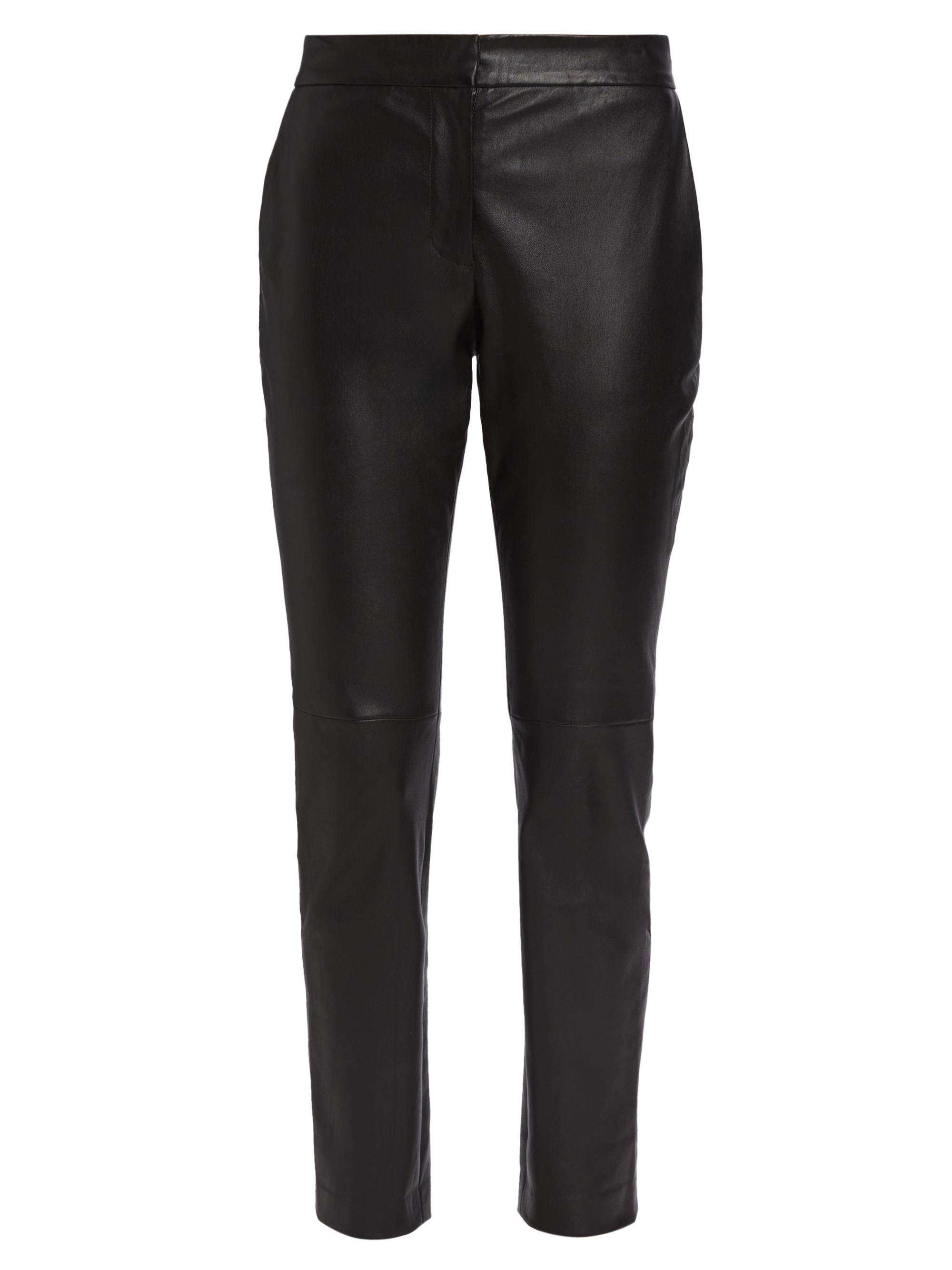 Rosetta Getty Women's Leather-Blend Crop Skinny Pants - Black