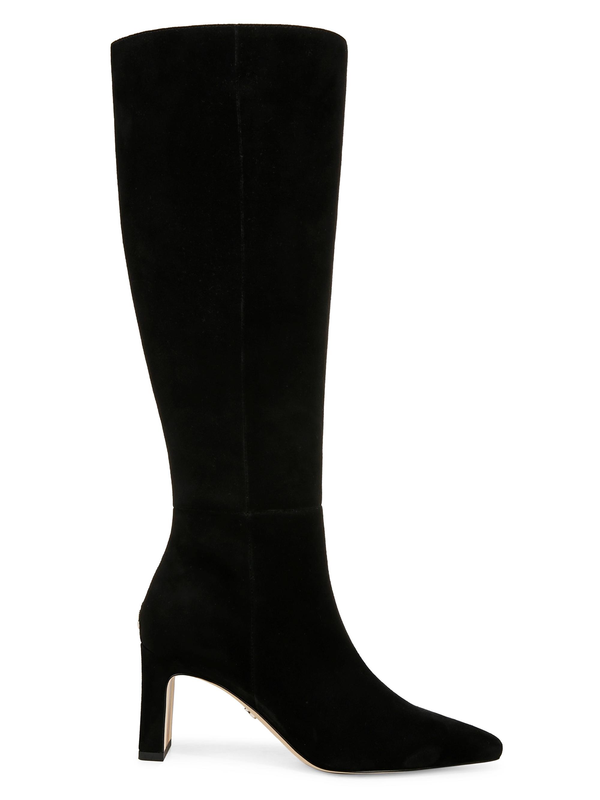 Sam Edelman Women's Sylvia 70MM Wide-Calf Suede Boots - Black