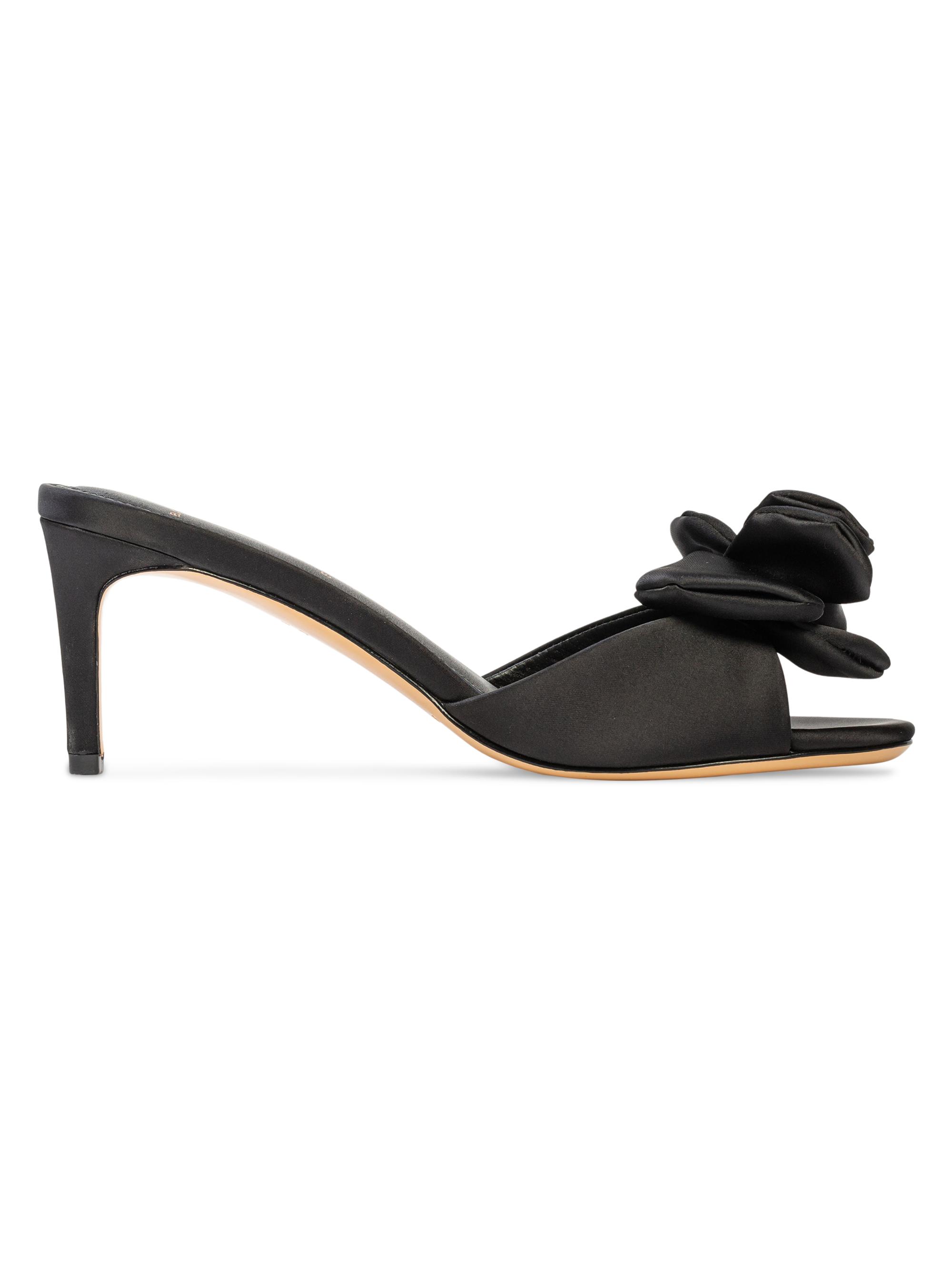 Black Suede Studio Women's Josey 65MM Satin Mules - Black Satin