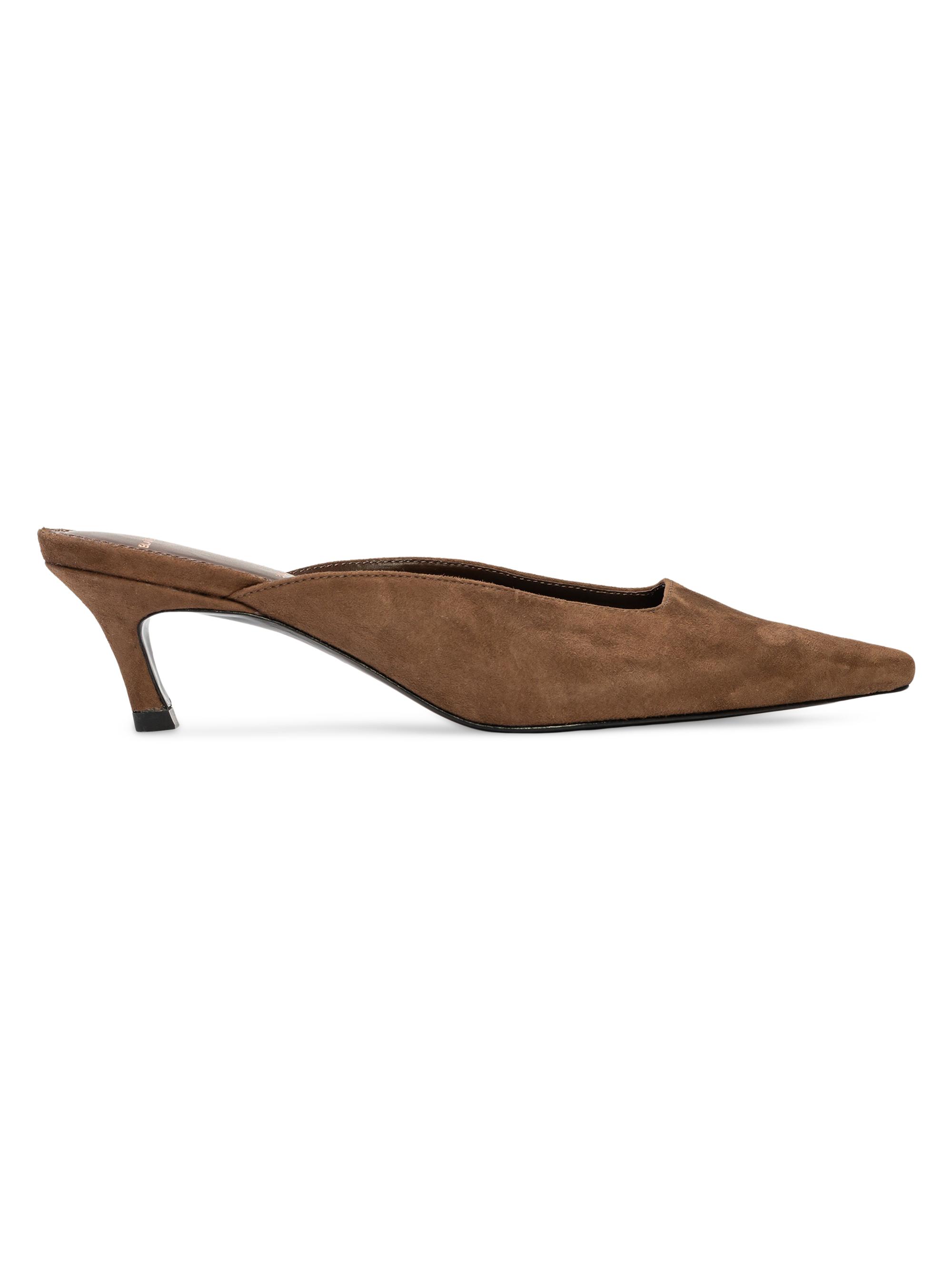 Black Suede Studio Women's Logan 50MM Heel Mules - Brown Suede