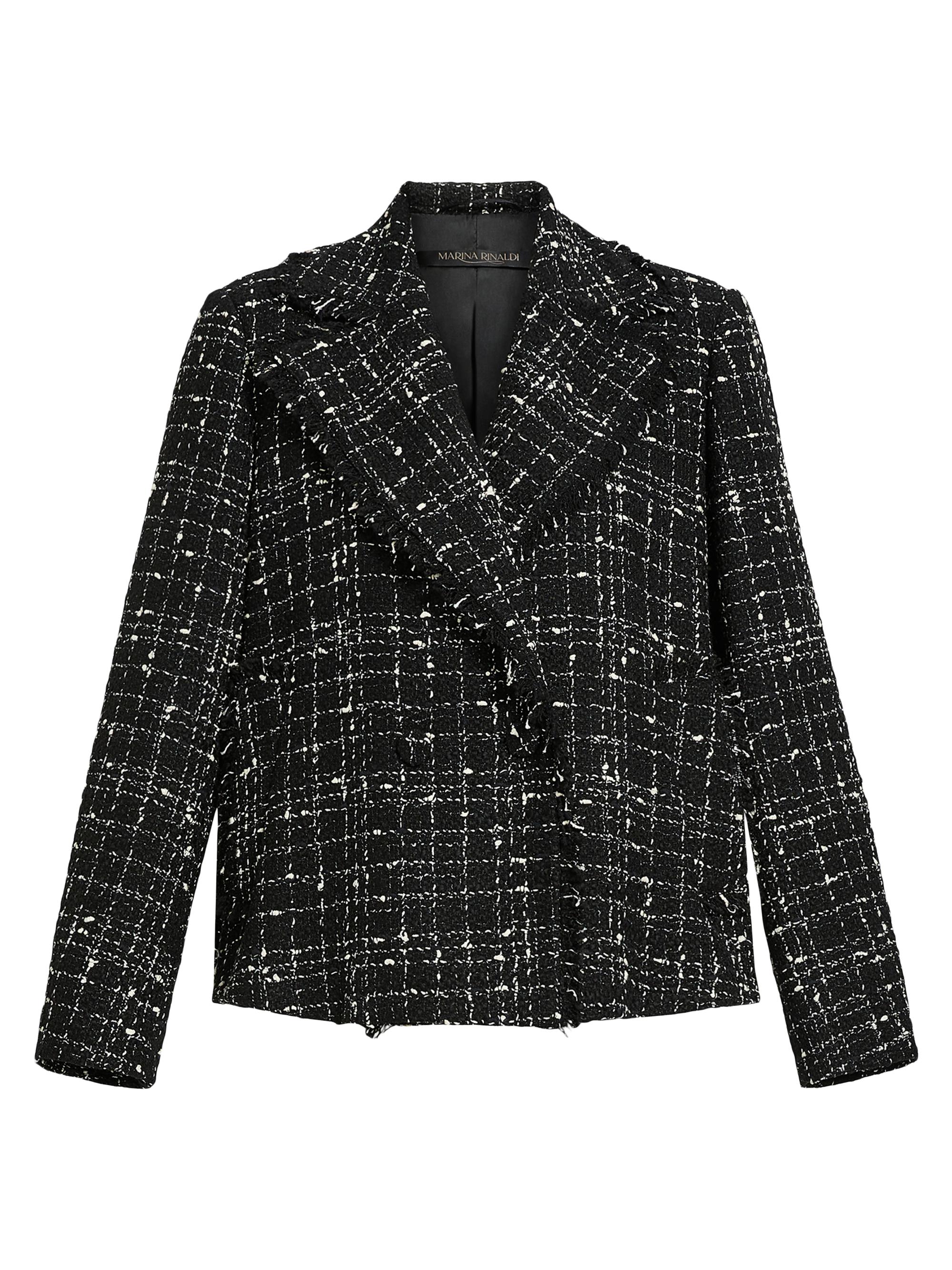Marina Rinaldi Women's Saggina Tweed Double-Breasted Jacket - Black