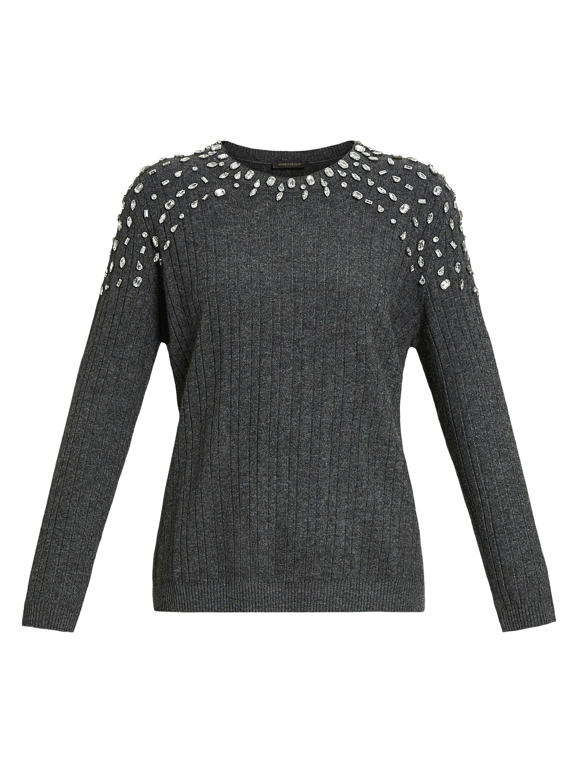 Marina Rinaldi Women's Giotto Wool-Blend Sweater - Dark Grey