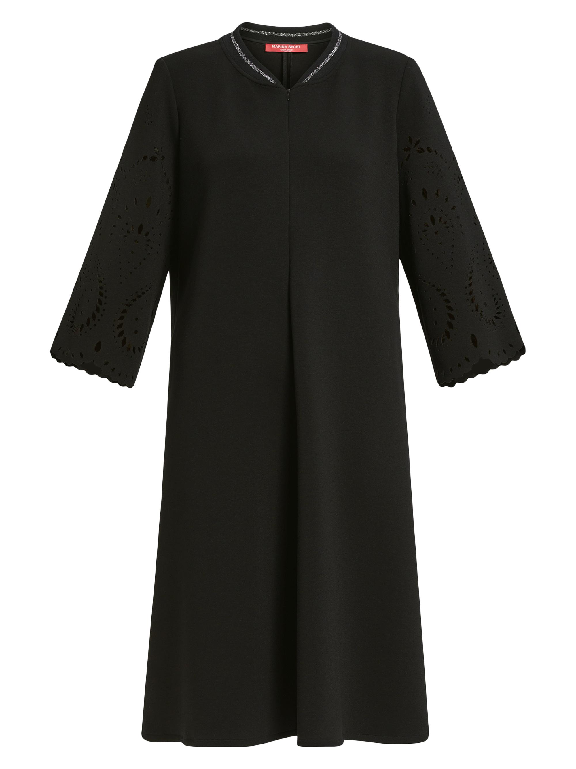 Marina Rinaldi Women's Editta Laser-Cut Scuba Jersey Tent Dress - Black