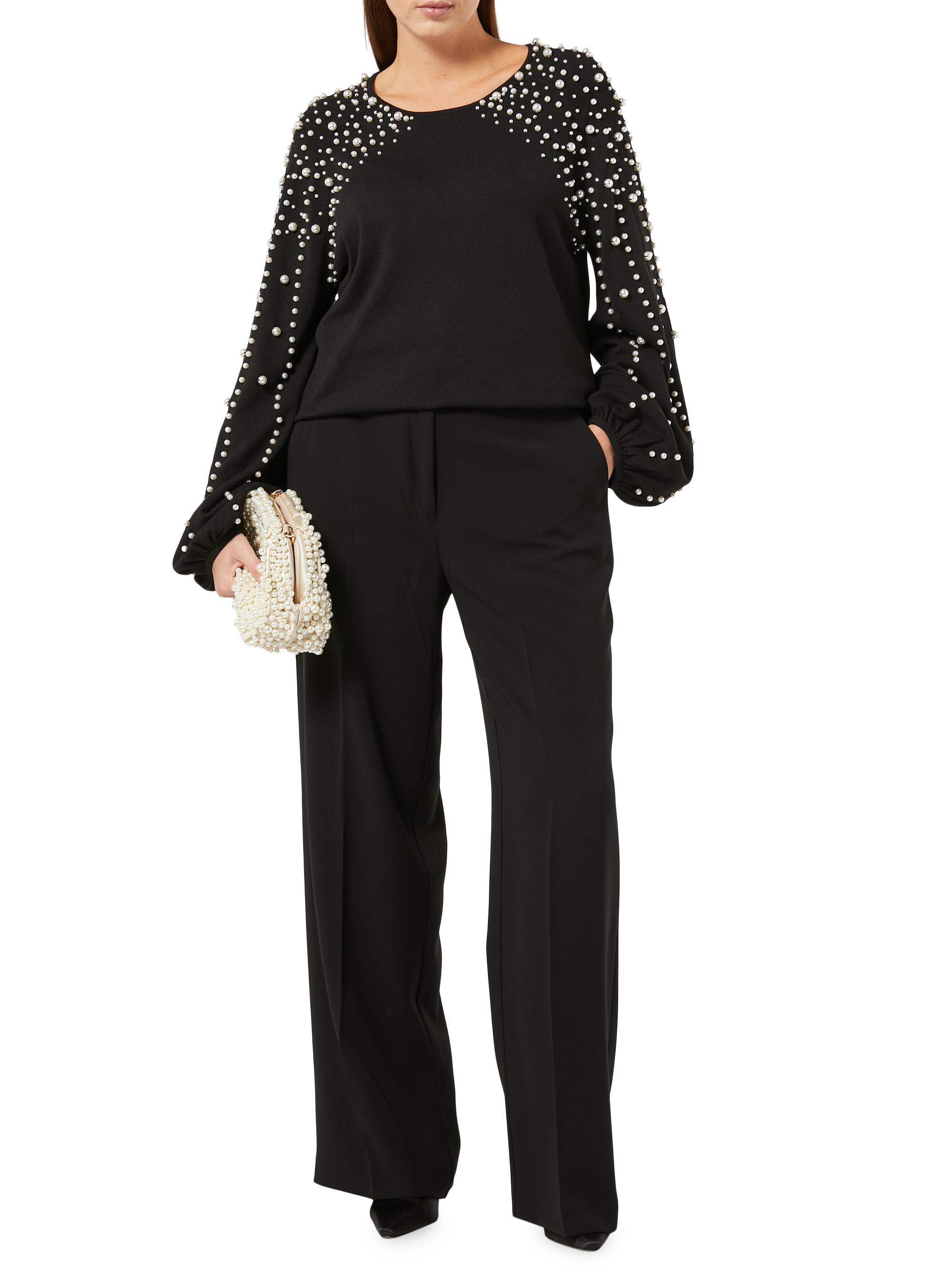 Marina Rinaldi Women's Riccor Cady Straight-Leg Pants - Black