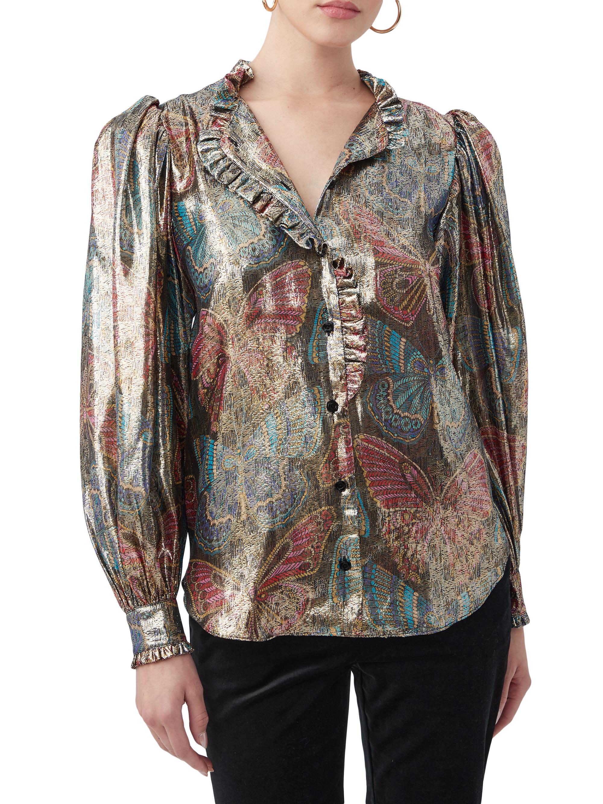 Trina Turk Women's New Moon Metallic Butterfly Top