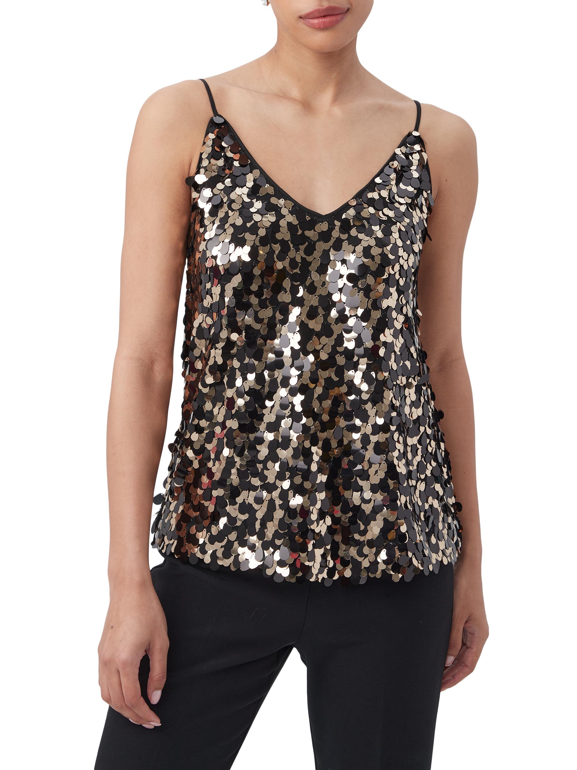 Trina Turk Women's Becca Sequined Tank - Black Gold