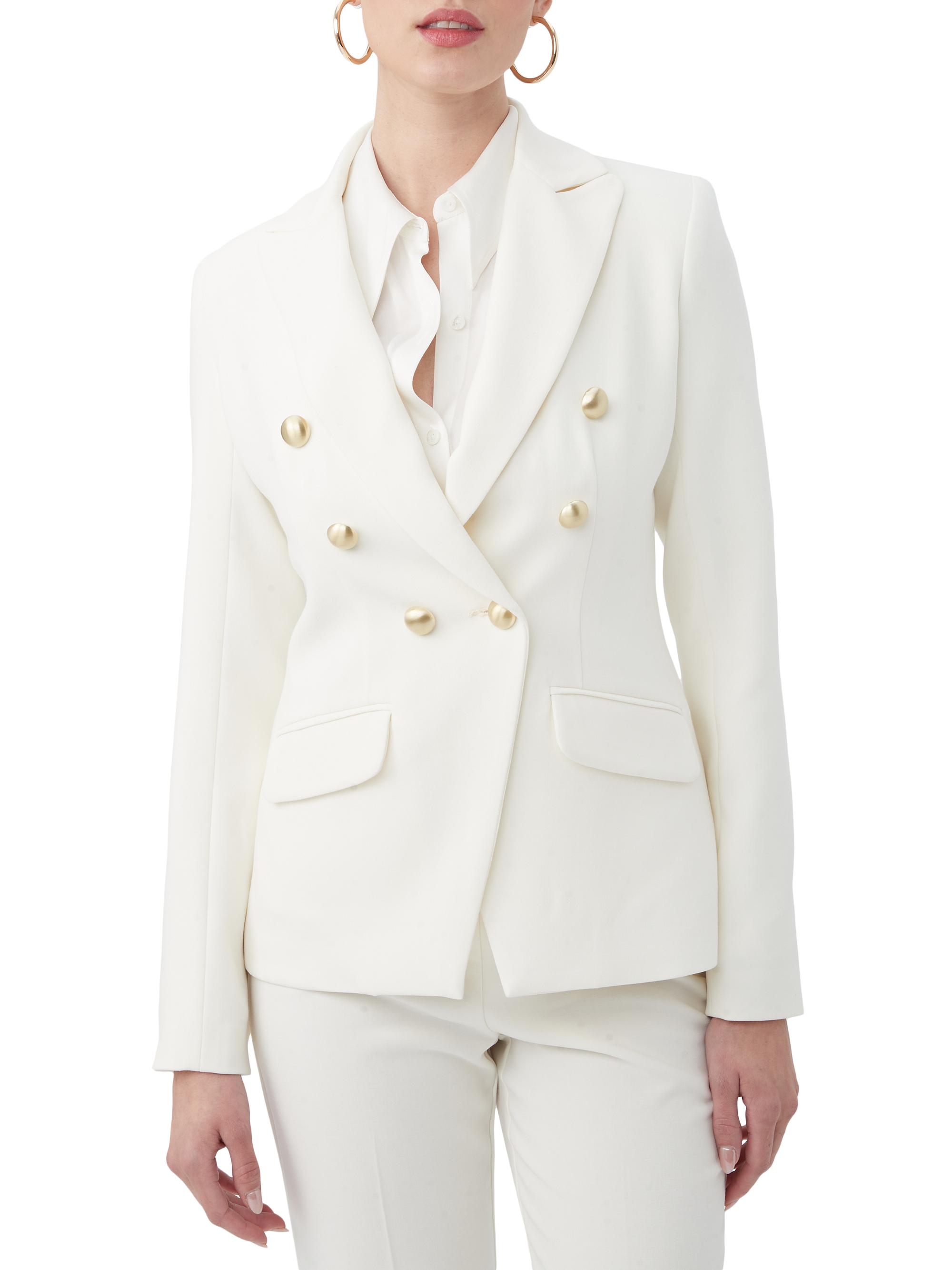 Trina Turk Women's Midlands Double-Breasted Jacket - Winter White