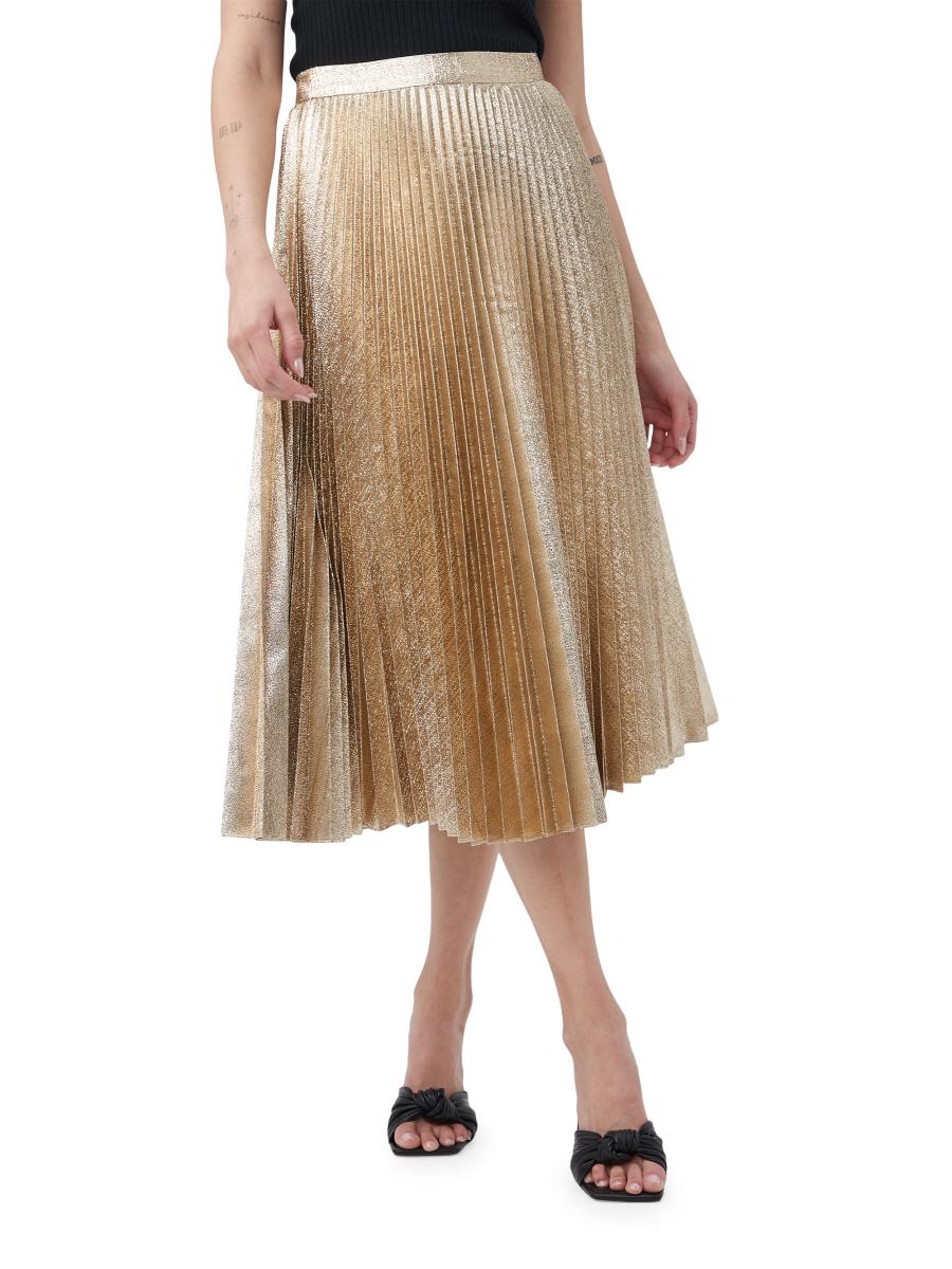 Trina Turk Faye Metallic Pleated Midi-Skirt | Saks Fifth Avenue