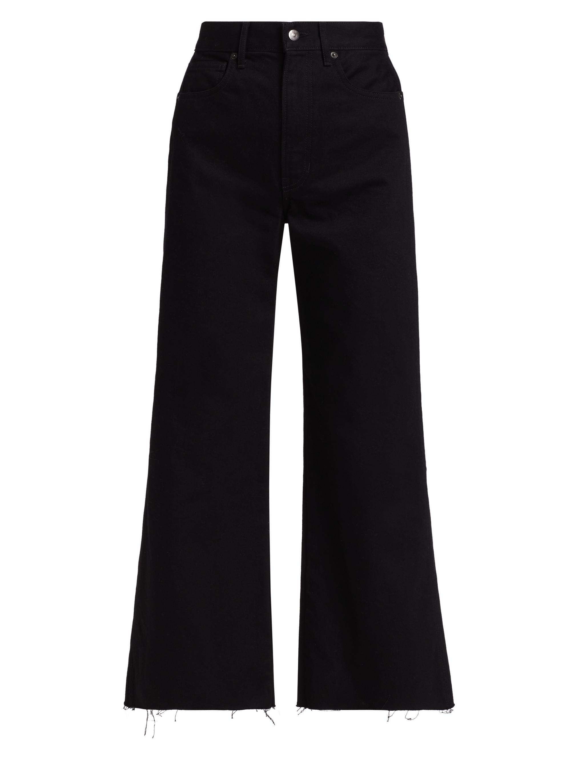 Veronica Beard Women's Taylor Denim Crop Wide-Leg Jeans - Onyx