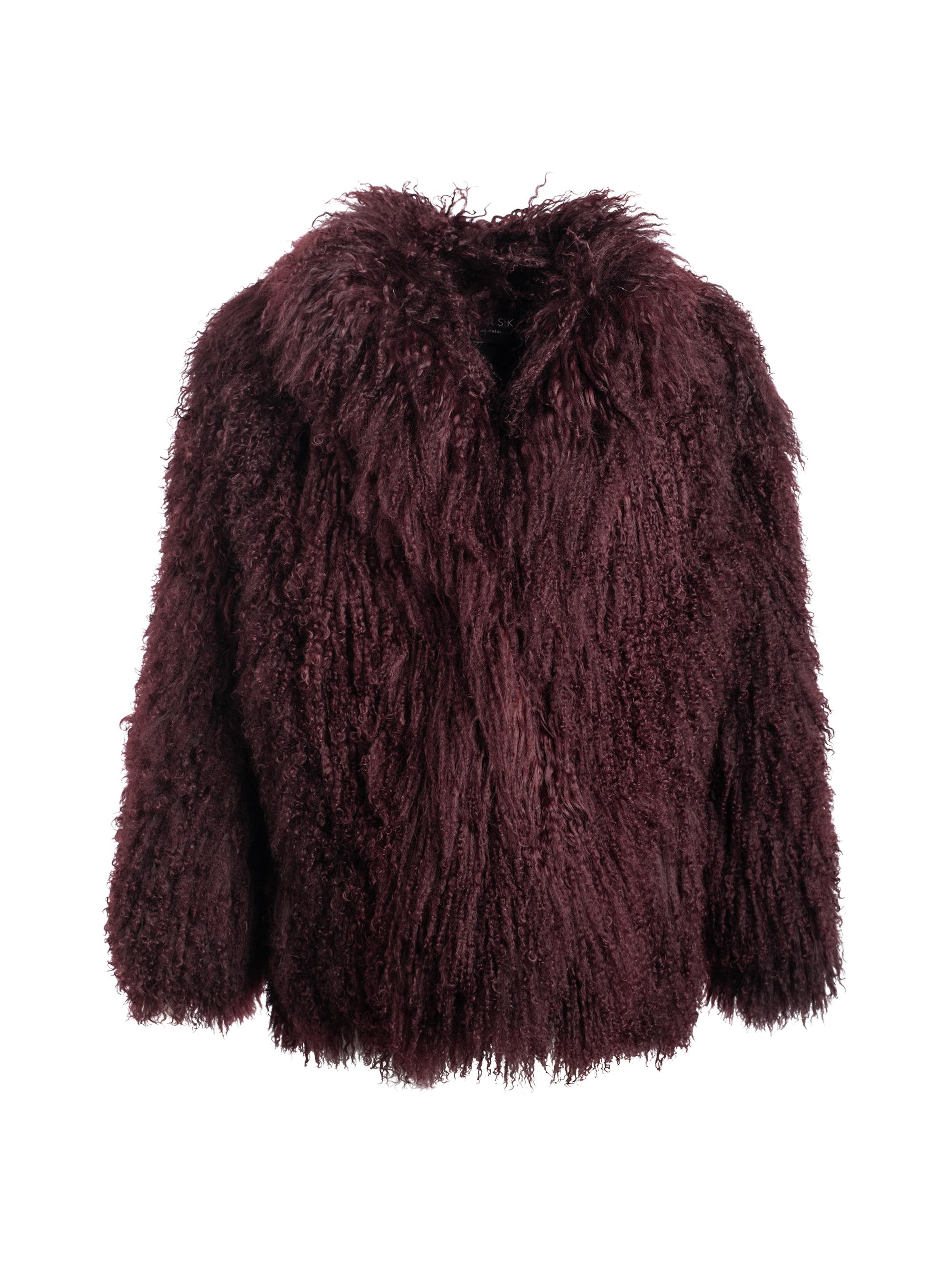 Gorski Women's Mongolian Goat Jacket - Burgundy