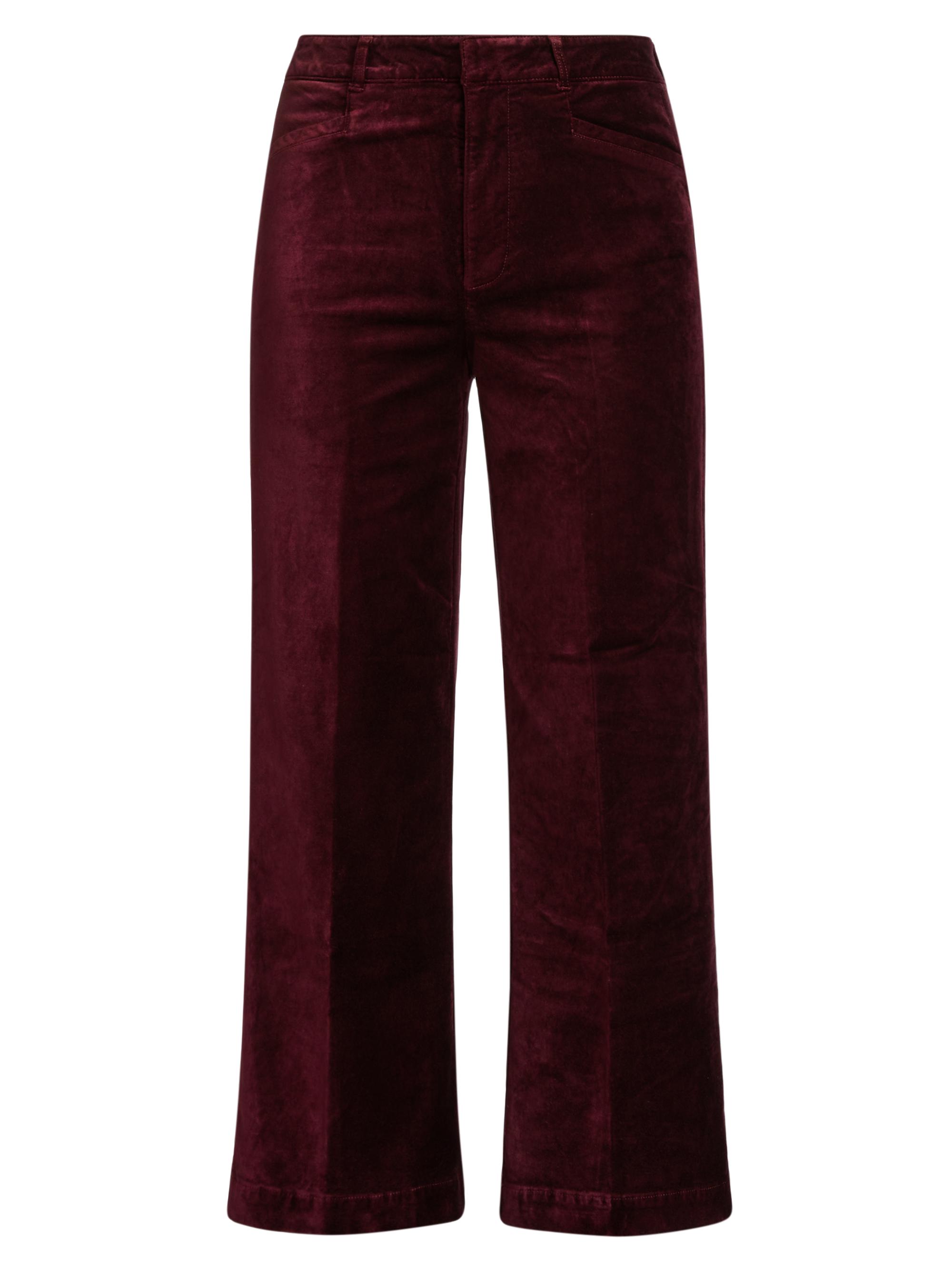 Paige Women's Anessa Cotton-Blend Velvet Crop Pants - Dark Oxblood
