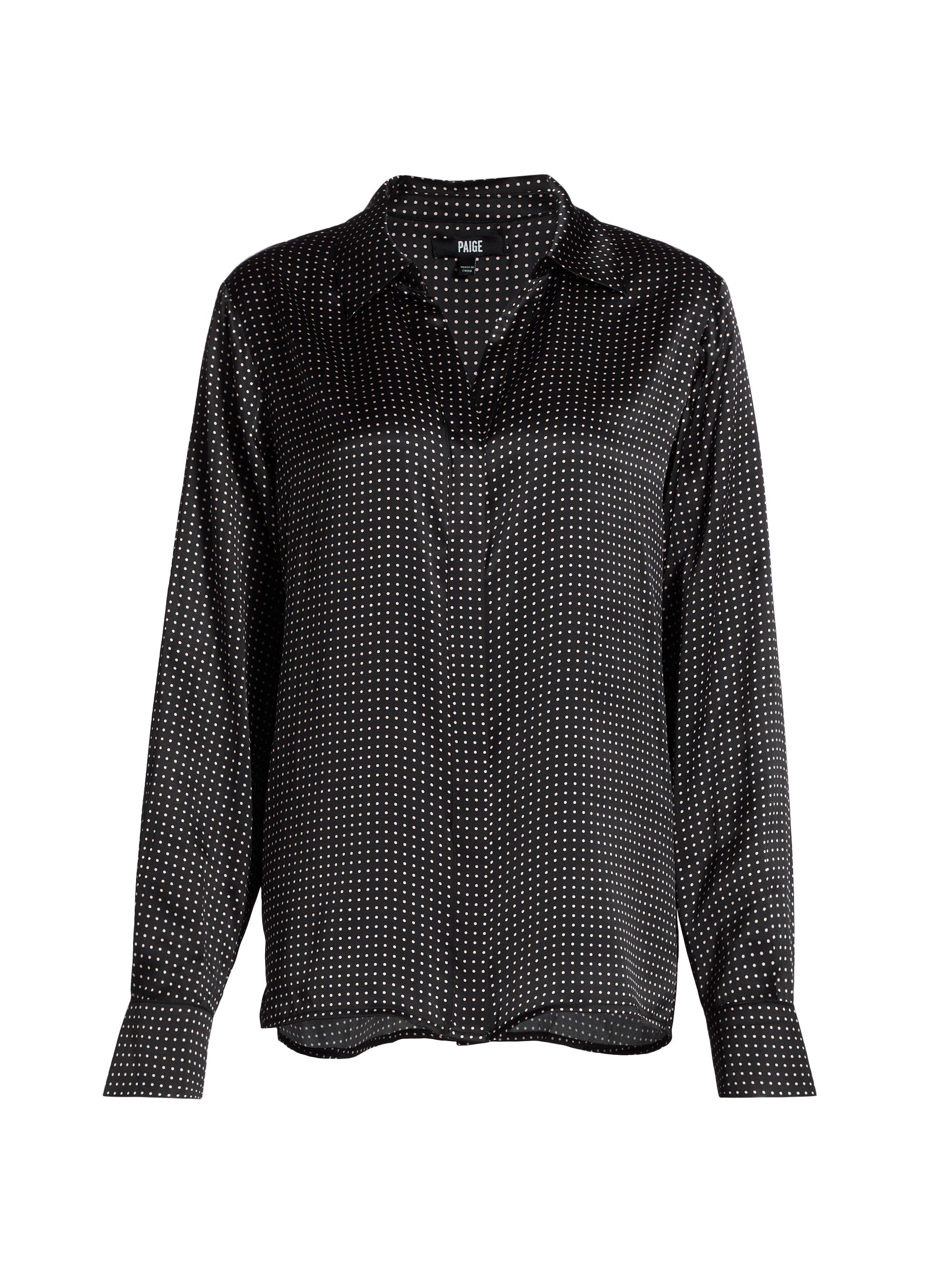 Paige Women's Palmer Printed Silk Shirt - Black Travertine