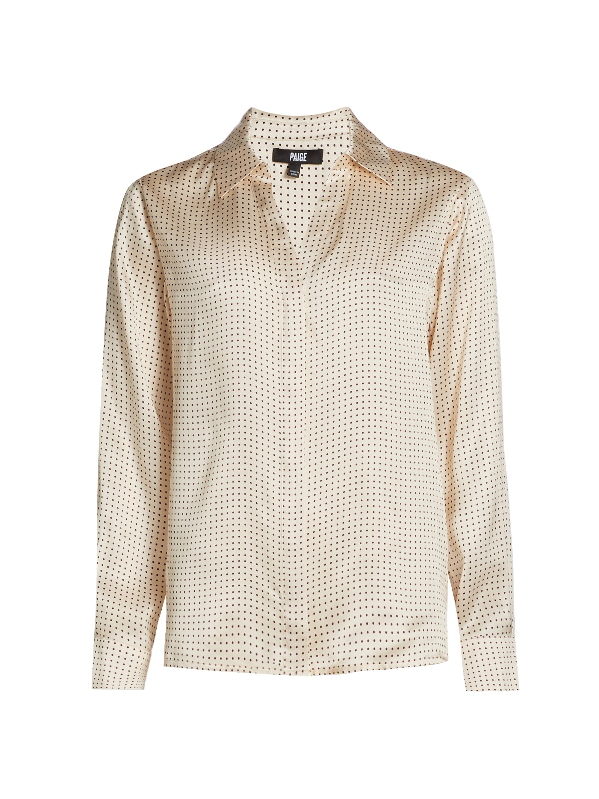 Paige Women's Palmer Printed Silk Shirt - Travertine Black