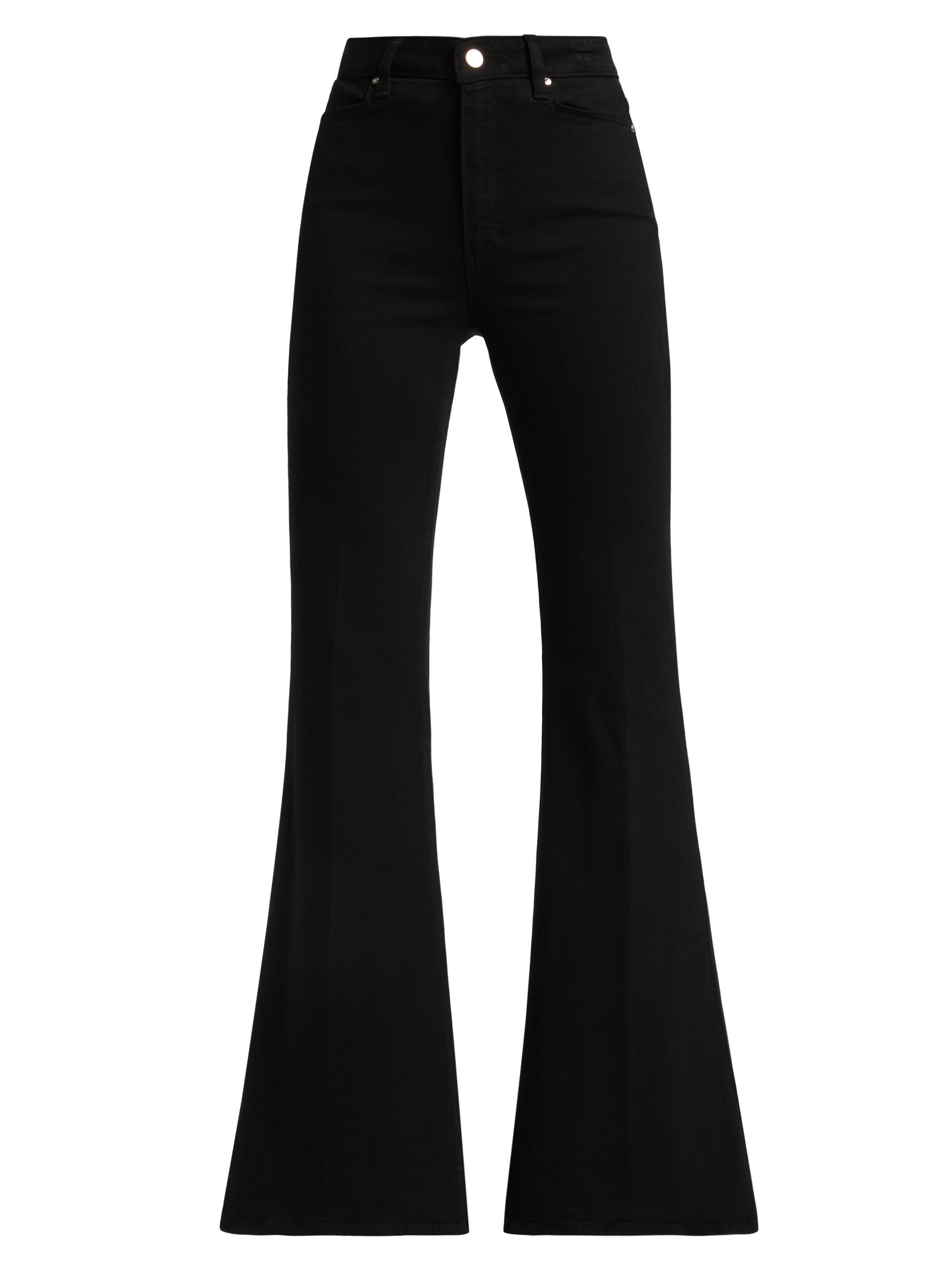 Paige Women's Charlie Stretch High-Rise Flared Jeans - Black Shadow