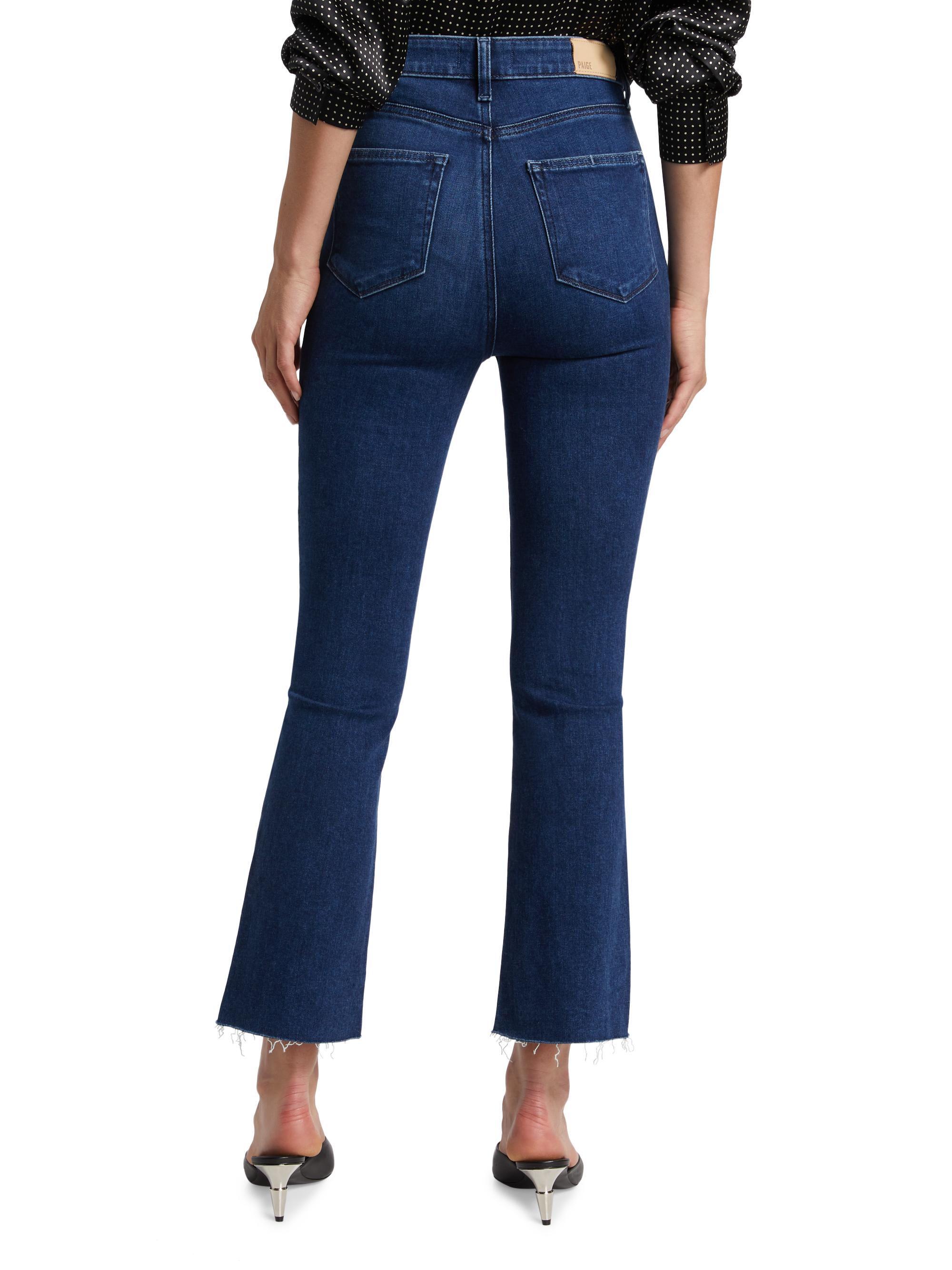 PAIGE Women's Claudine High-Rise Ankle Flare Jeans In Black Velvet - Double Button Closure, Slim Fit - View #9