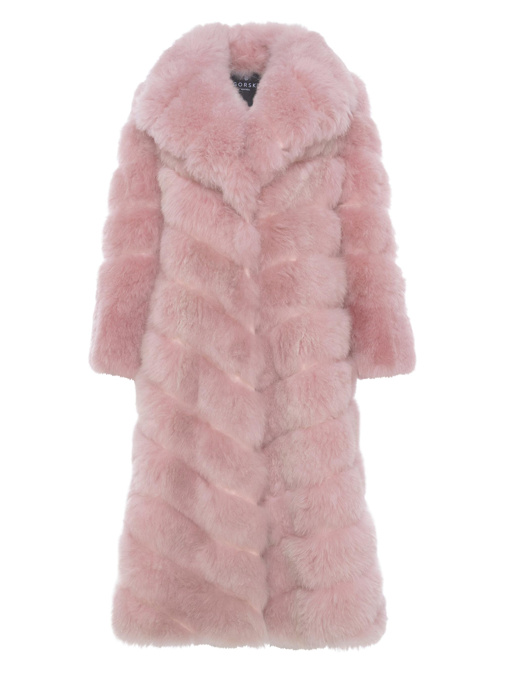Gorski Women's Select Cashmere Goat Diagonal Coat - Light Pink