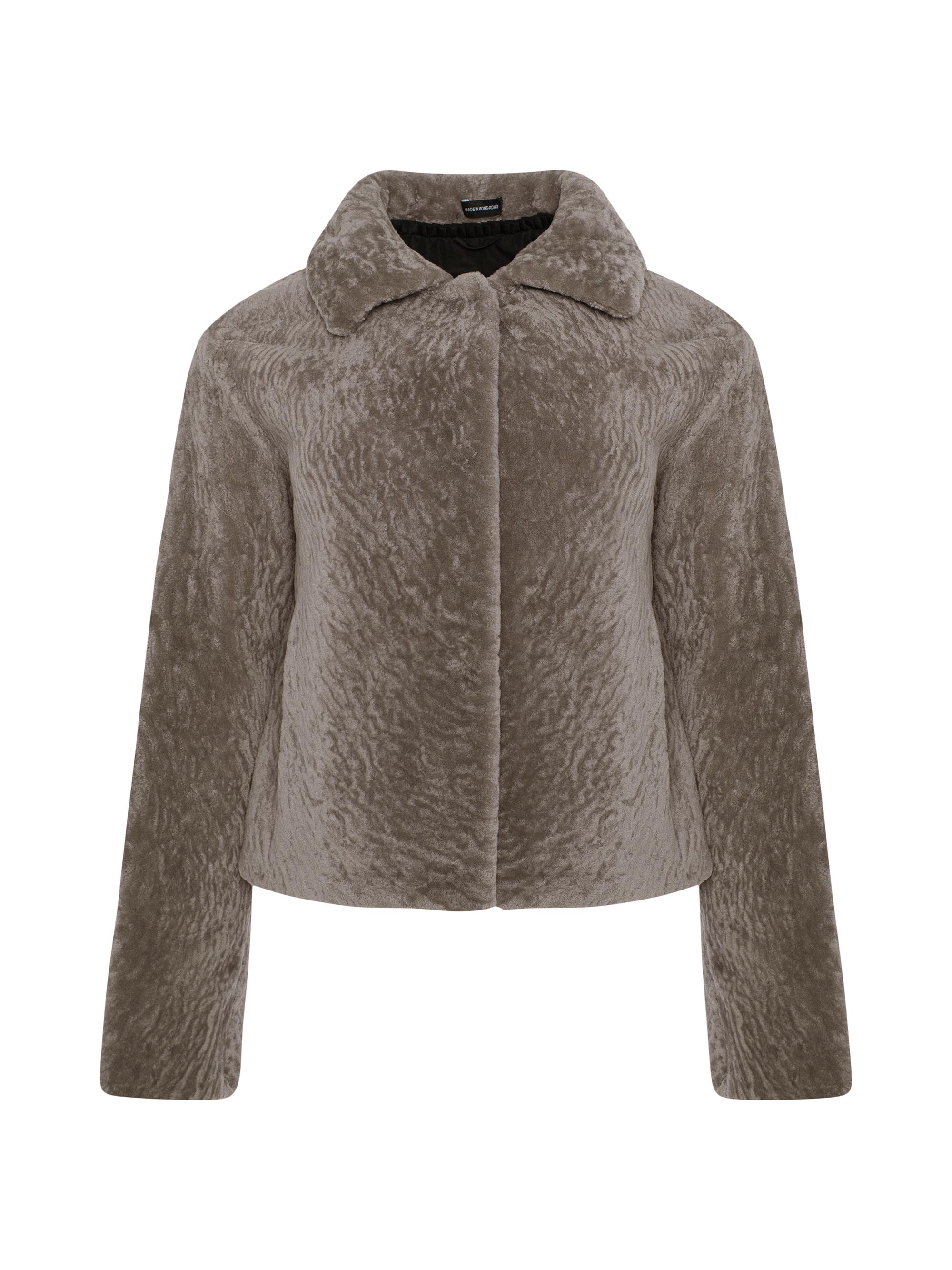 Gorski Women's Textured Shearling Lamb Jacket - Brown