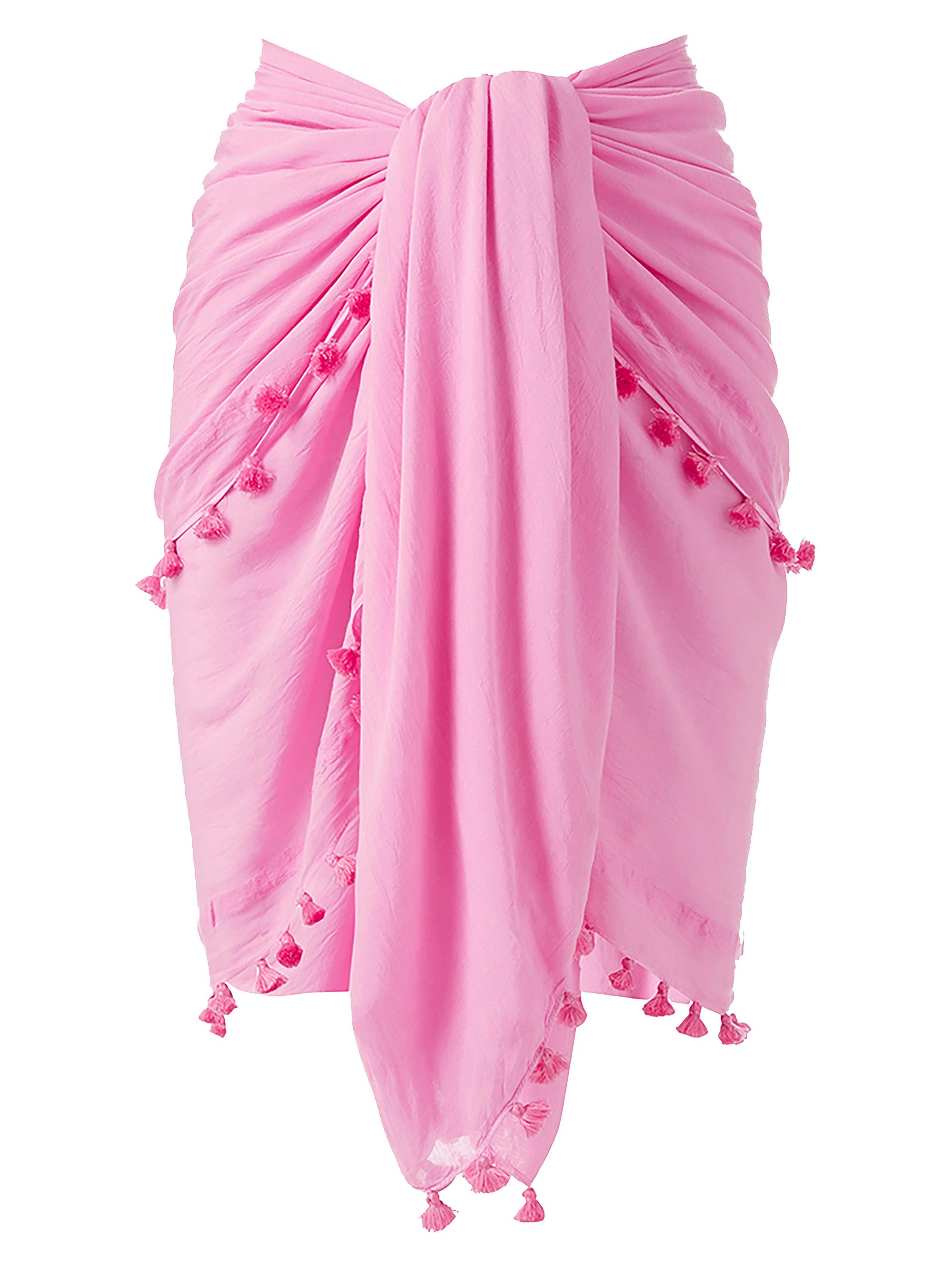 Melissa Odabash Women's Pom-Pom Semi-Sheer Pareo - Pink