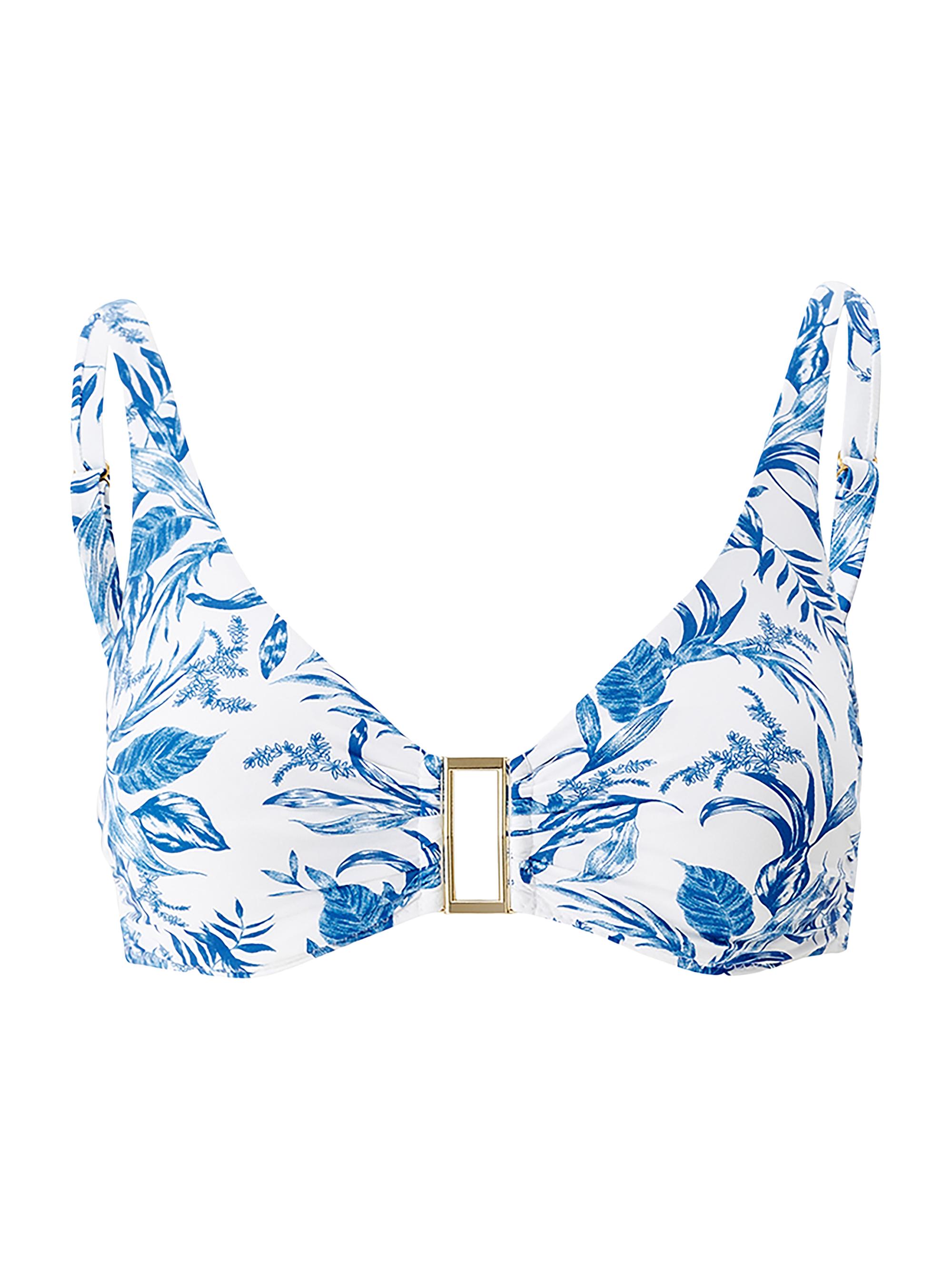 Melissa Odabash Women's Bel Air Botanical Bikini Top - Blue Leaf