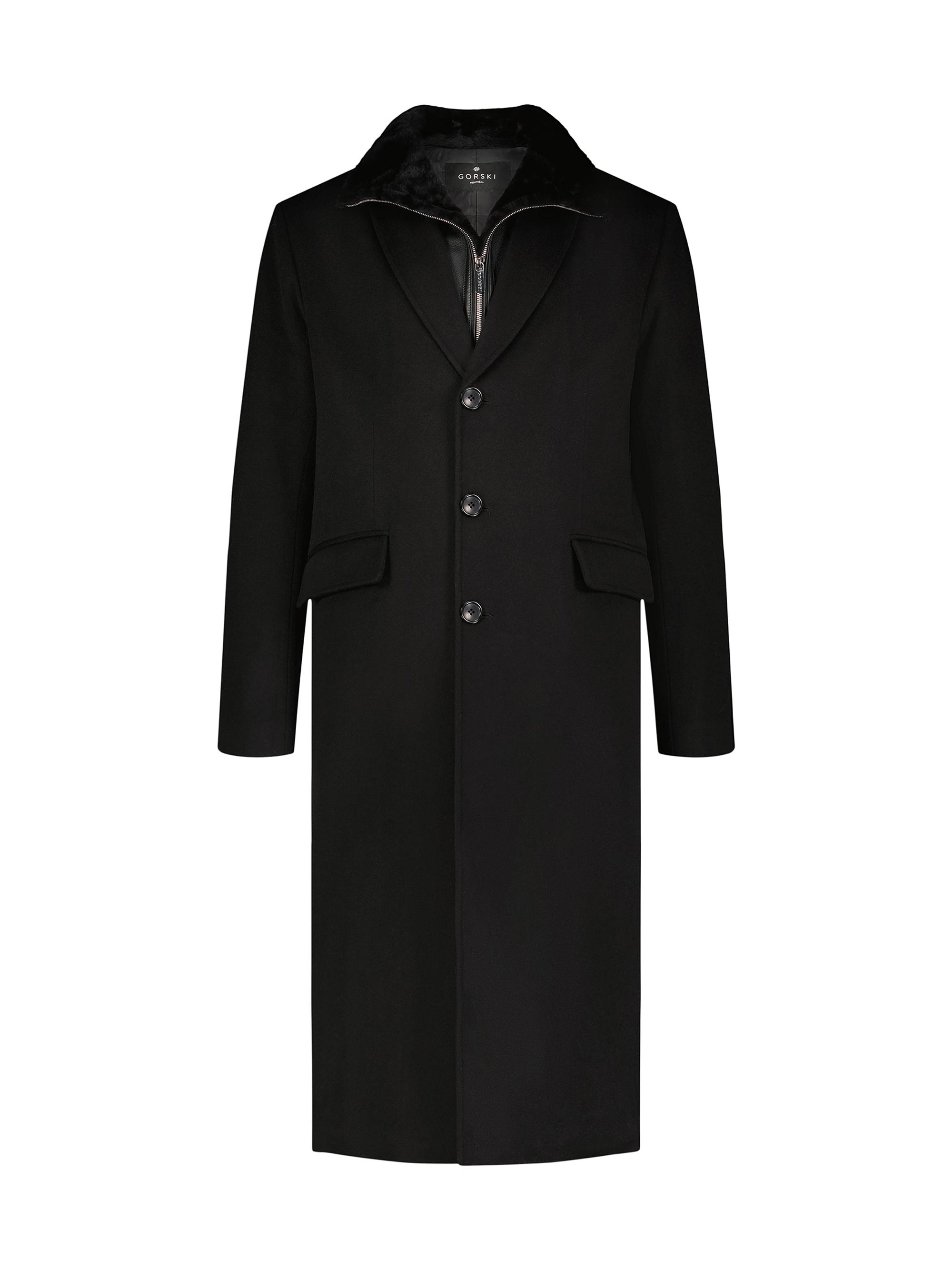 Gorski Men's Loro Piana Wool Stroller Coat - Black