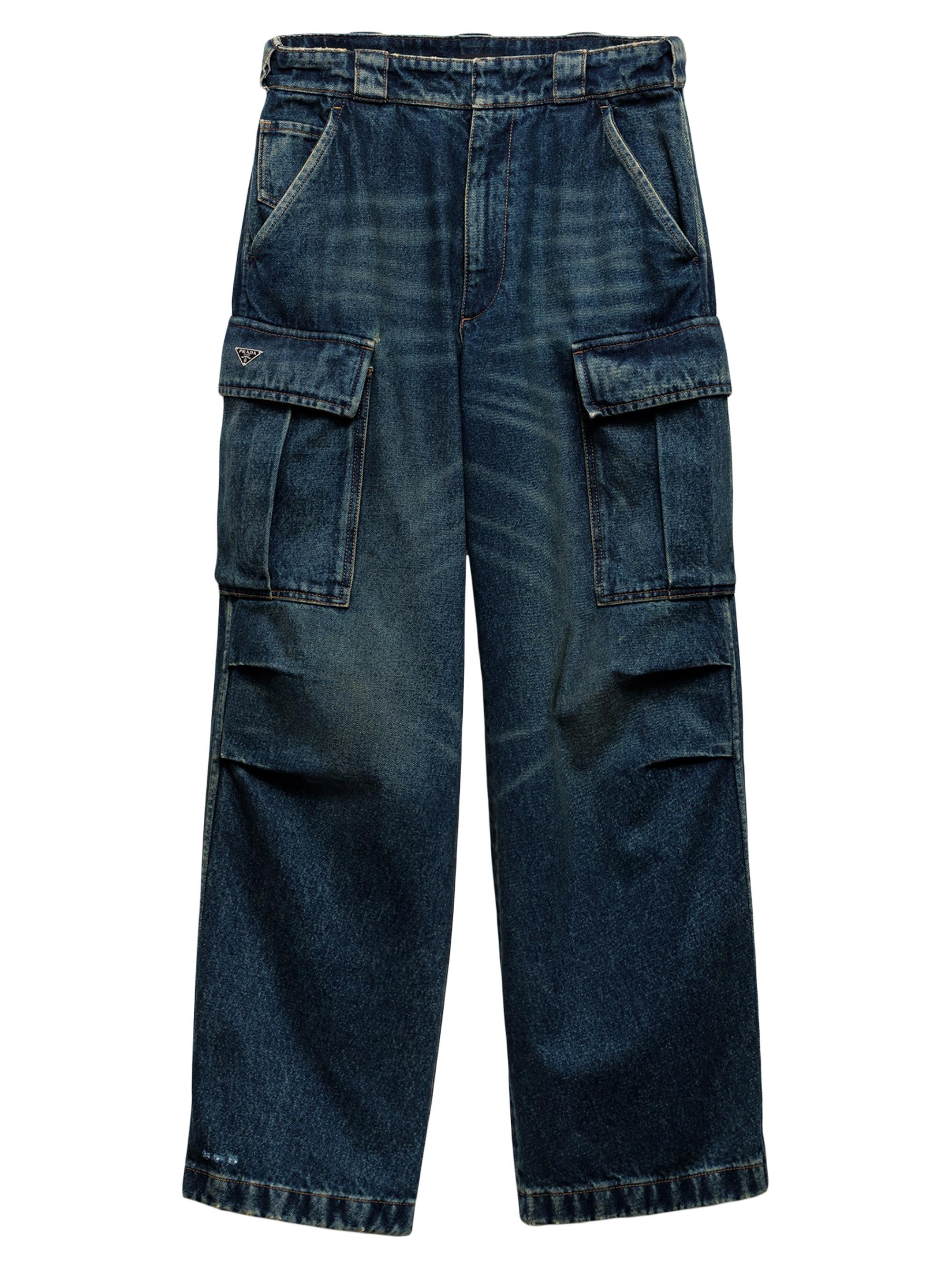 Prada Men's Denim Cargo Jeans - Blue