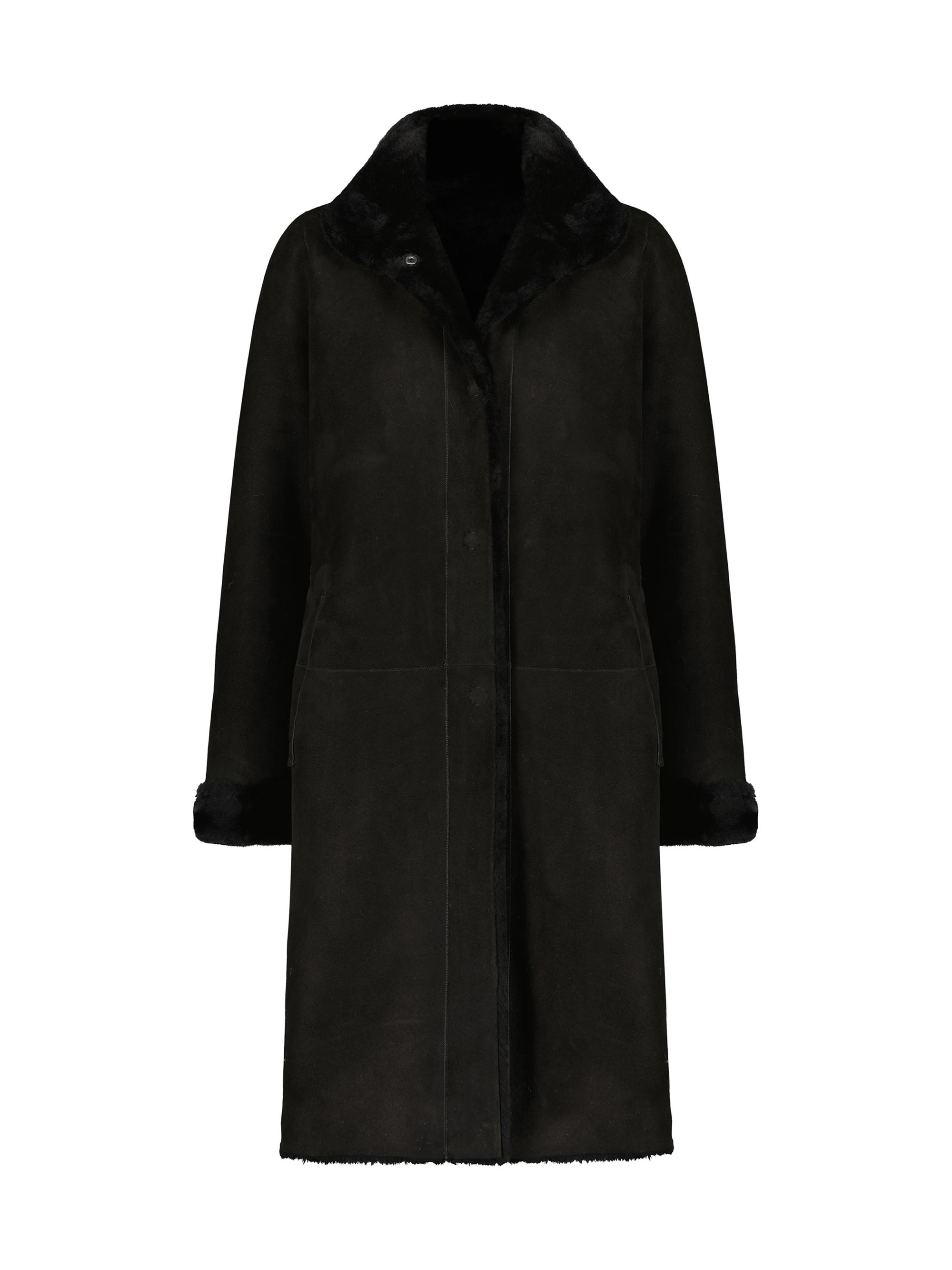 Gorski Women's Reversible Select Shearling Lamb Short Coat - Black