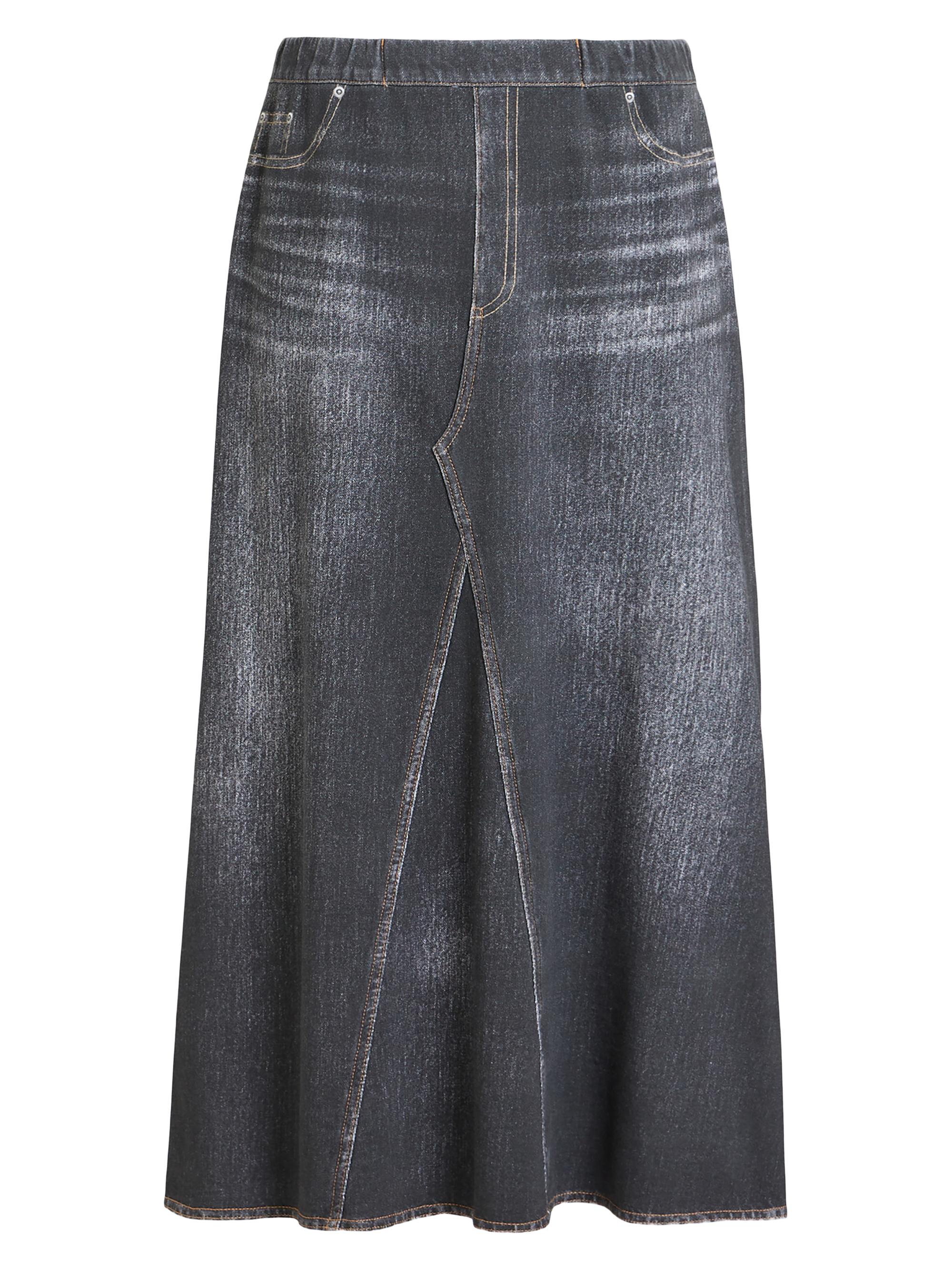 Marina Rinaldi Women's Uscita Laccato Trompe L'oeil Midi-Skirt - Black