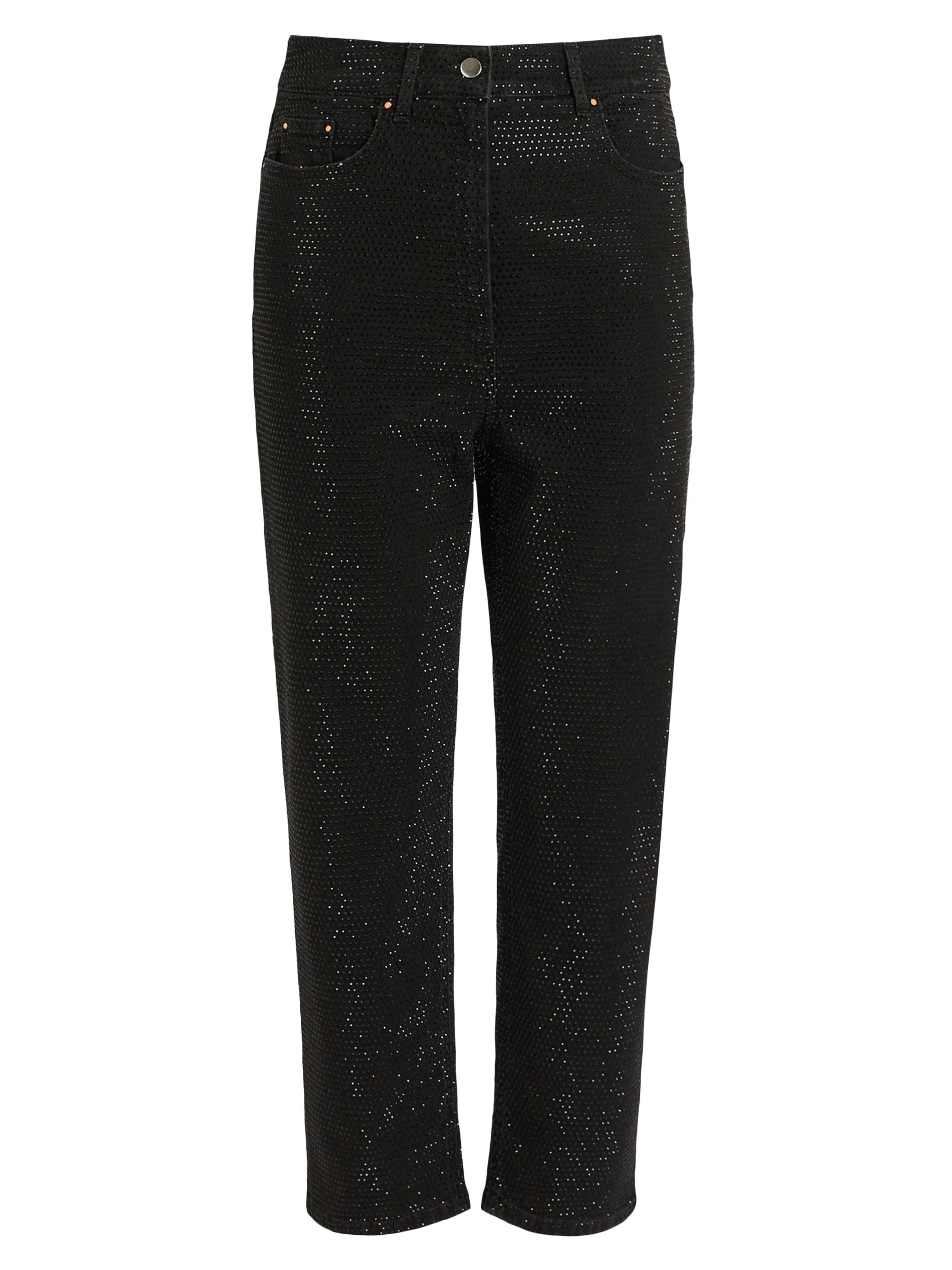 Marina Rinaldi Women's 2A Uscita Sesia High-Rise Stretch Rhinestone Ankle-Length Jeans - Dark Bown