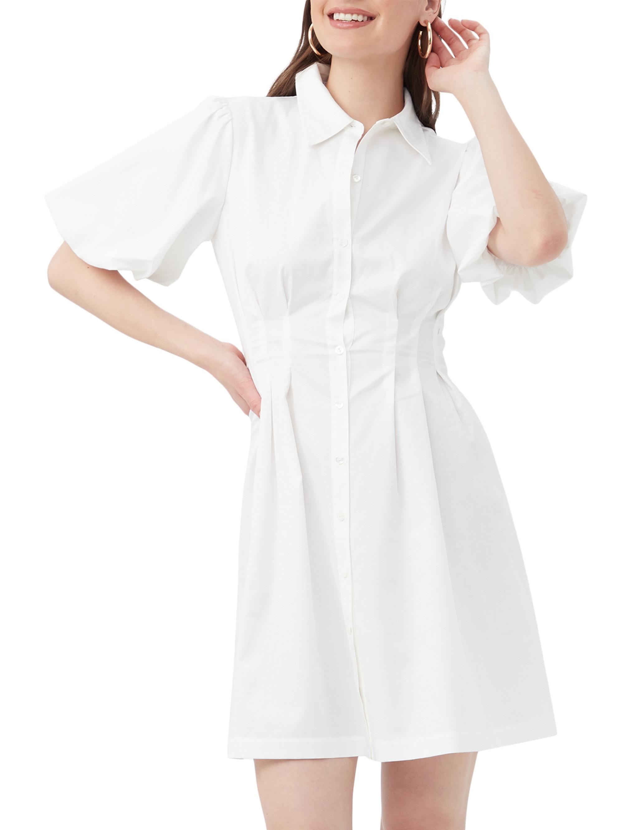 Trina Turk Women's Galine Cotton Sateen Shirtdress - White