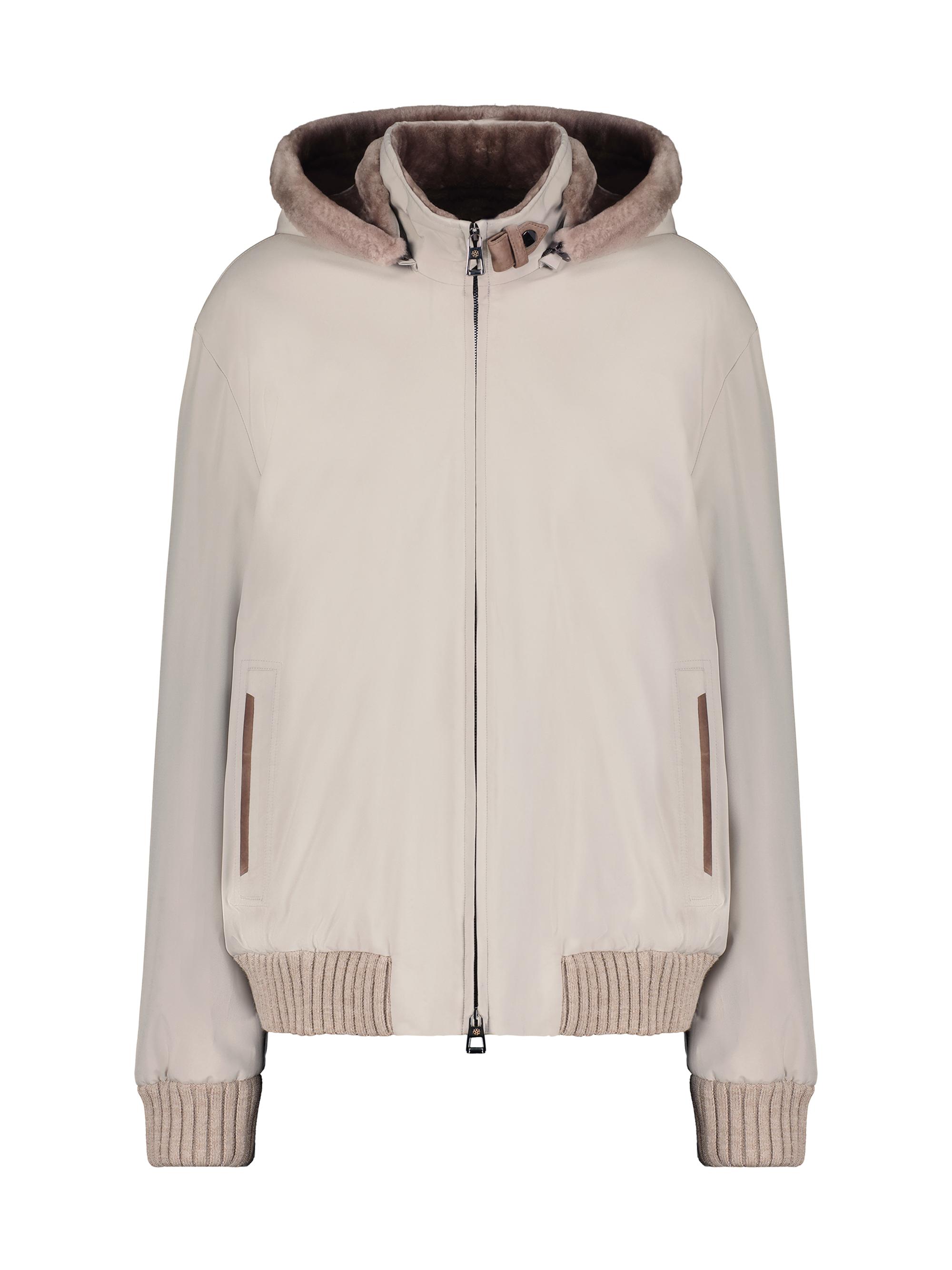 Gorski Men's Fabric Jacket with Select Lamb Lining and Detachable Hood - Black