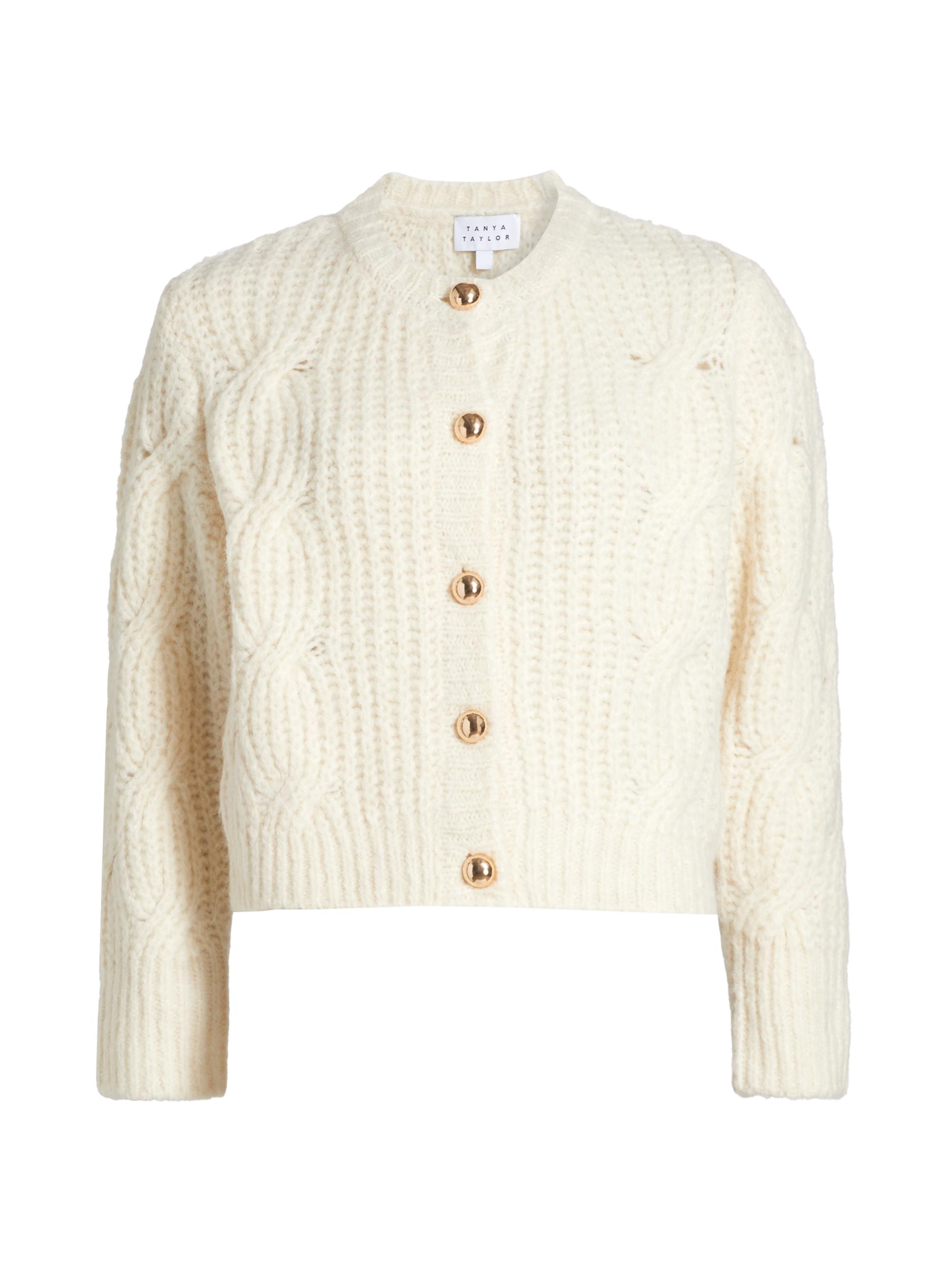 Tanya Taylor Women's Hale Cable-Knit Cardigan - Cream