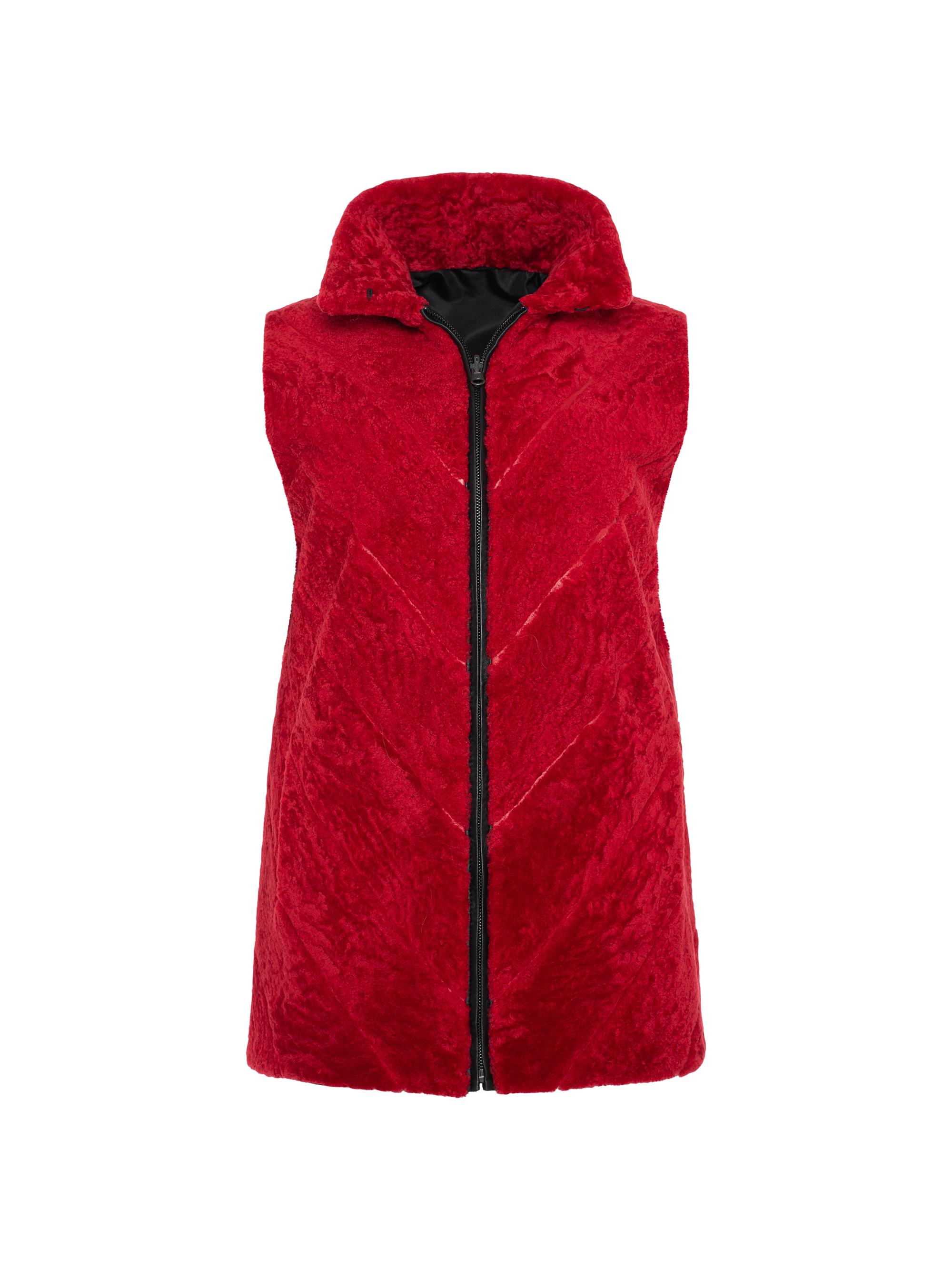 Gorski Shearling Lamb Vest Hooded Reversible to Taffeta | Saks