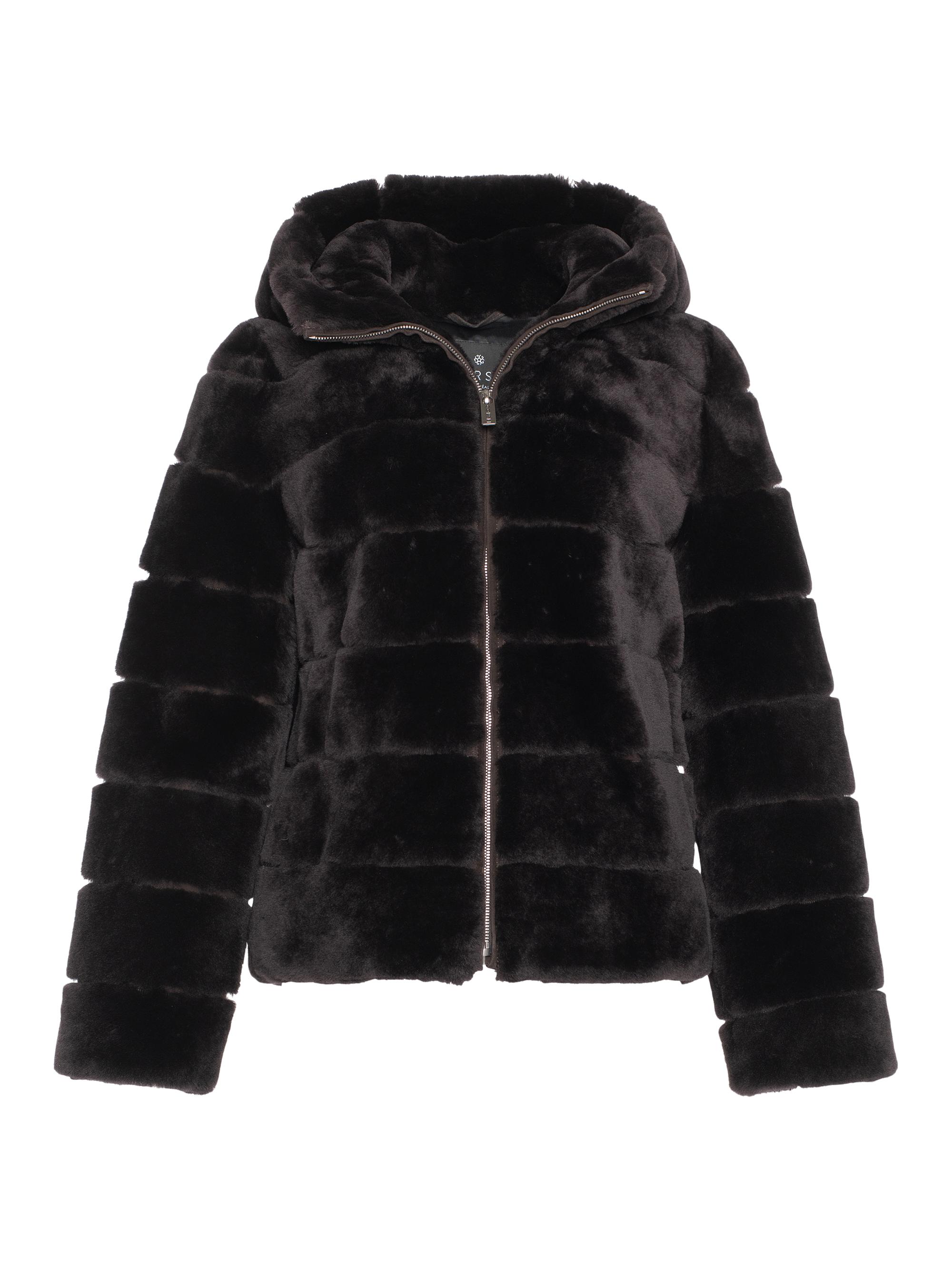 Gorski Women's Shearling Lamb Zip Jacket - Navy