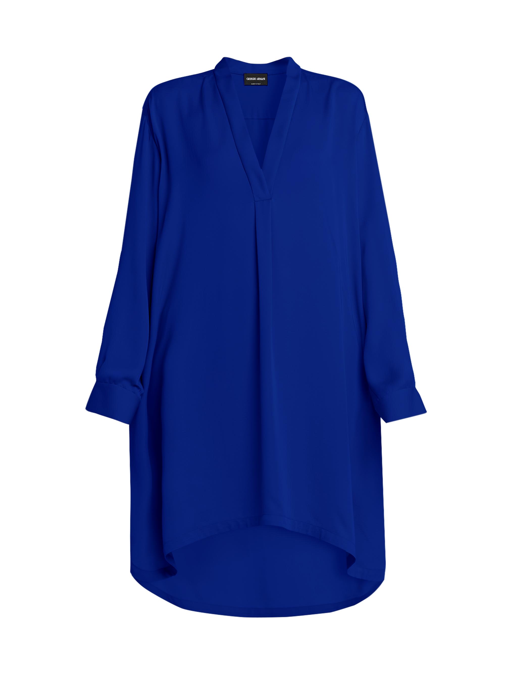 トップス Giorgio Armani long sleeve knit Giorgio Armani Wave-Print Long-Sleeve Metallic Silk Jersey