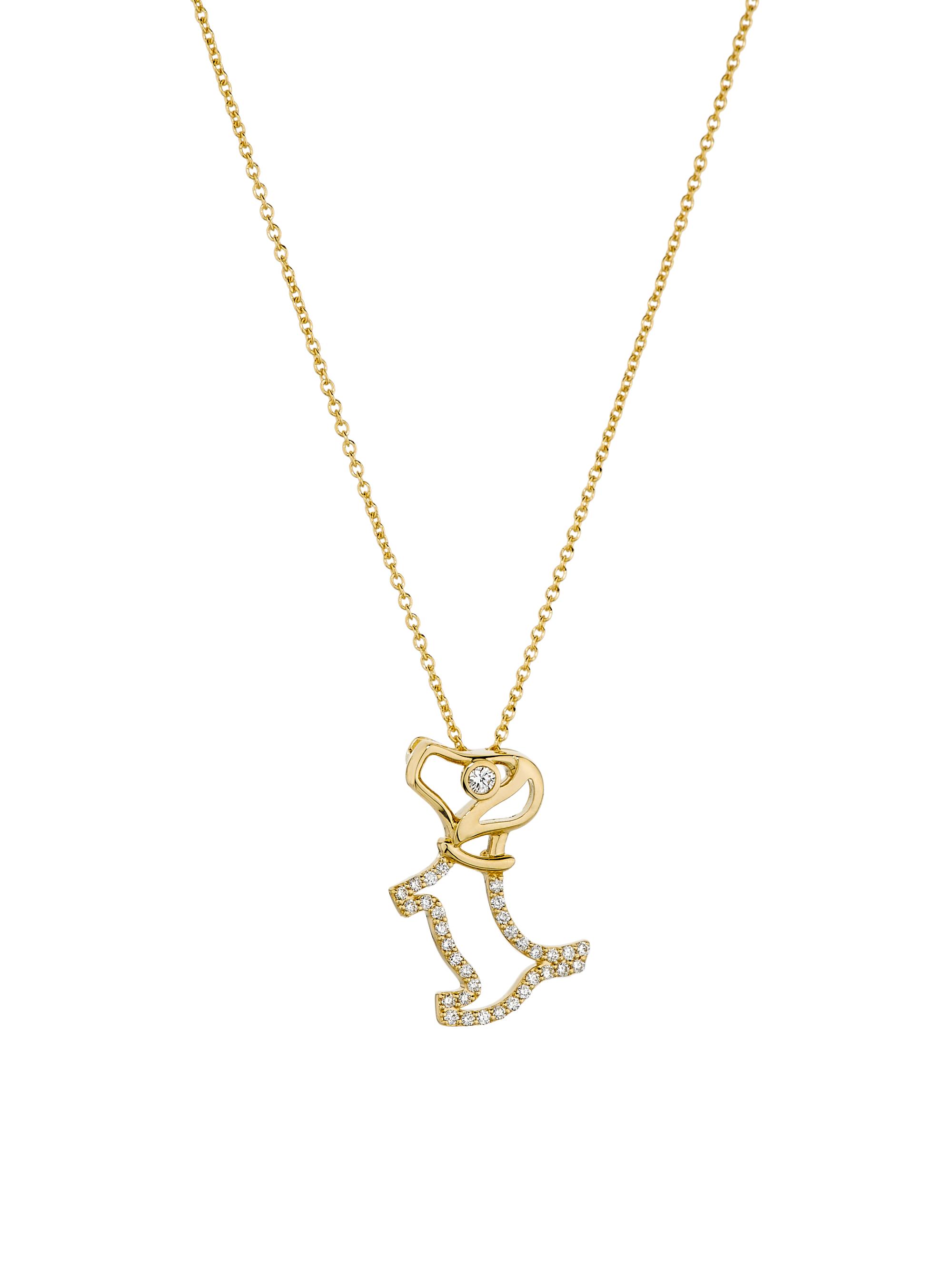 Roberto Coin Women's Scottie Dog 18K Yellow Gold & 0.09 TCW Pendant Necklace - Yellow Gold