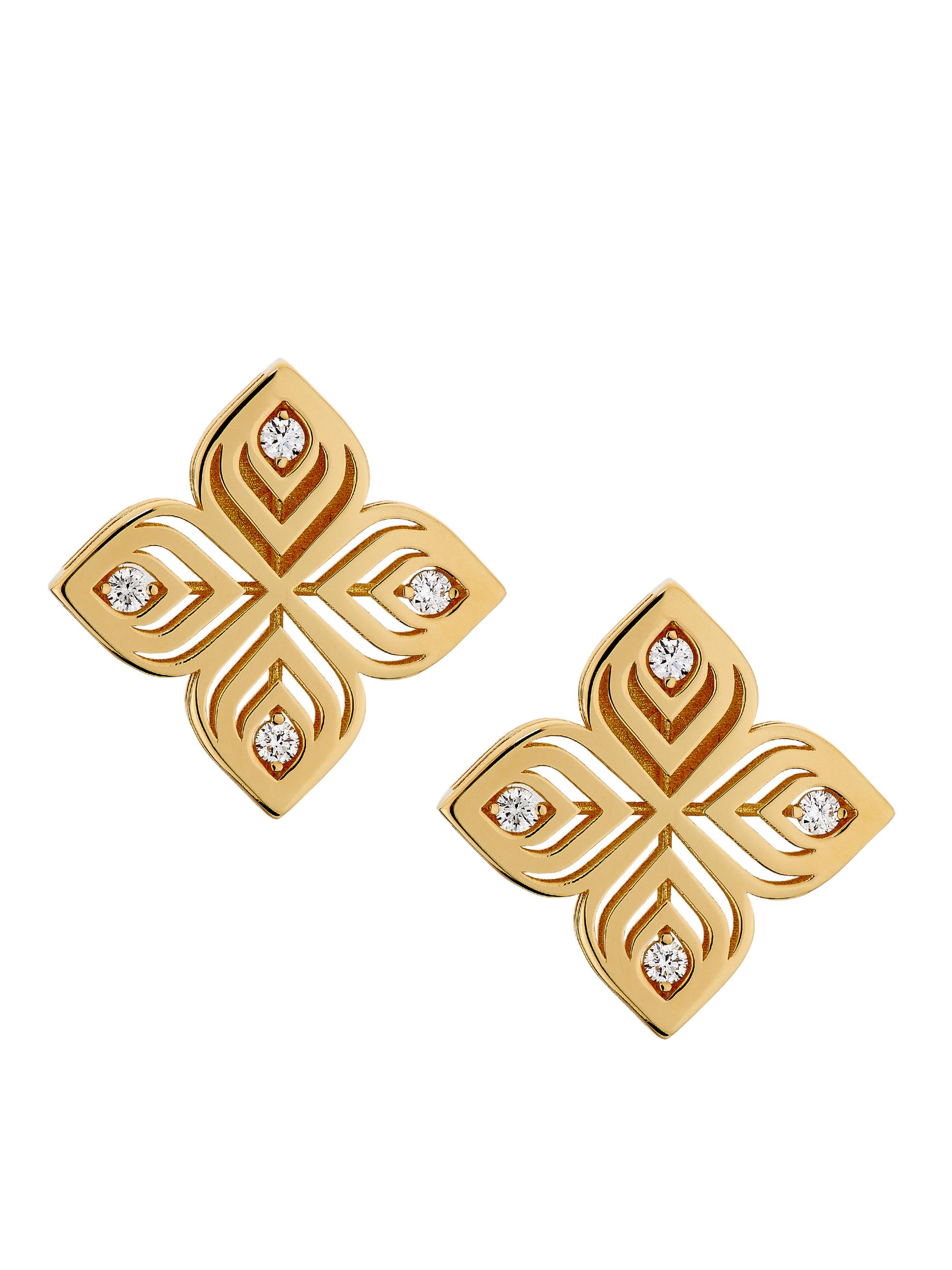 Roberto Coin Women's Arabesque 18K Yellow Gold & 0.15 TCW Diamond Earrings - Yellow Gold